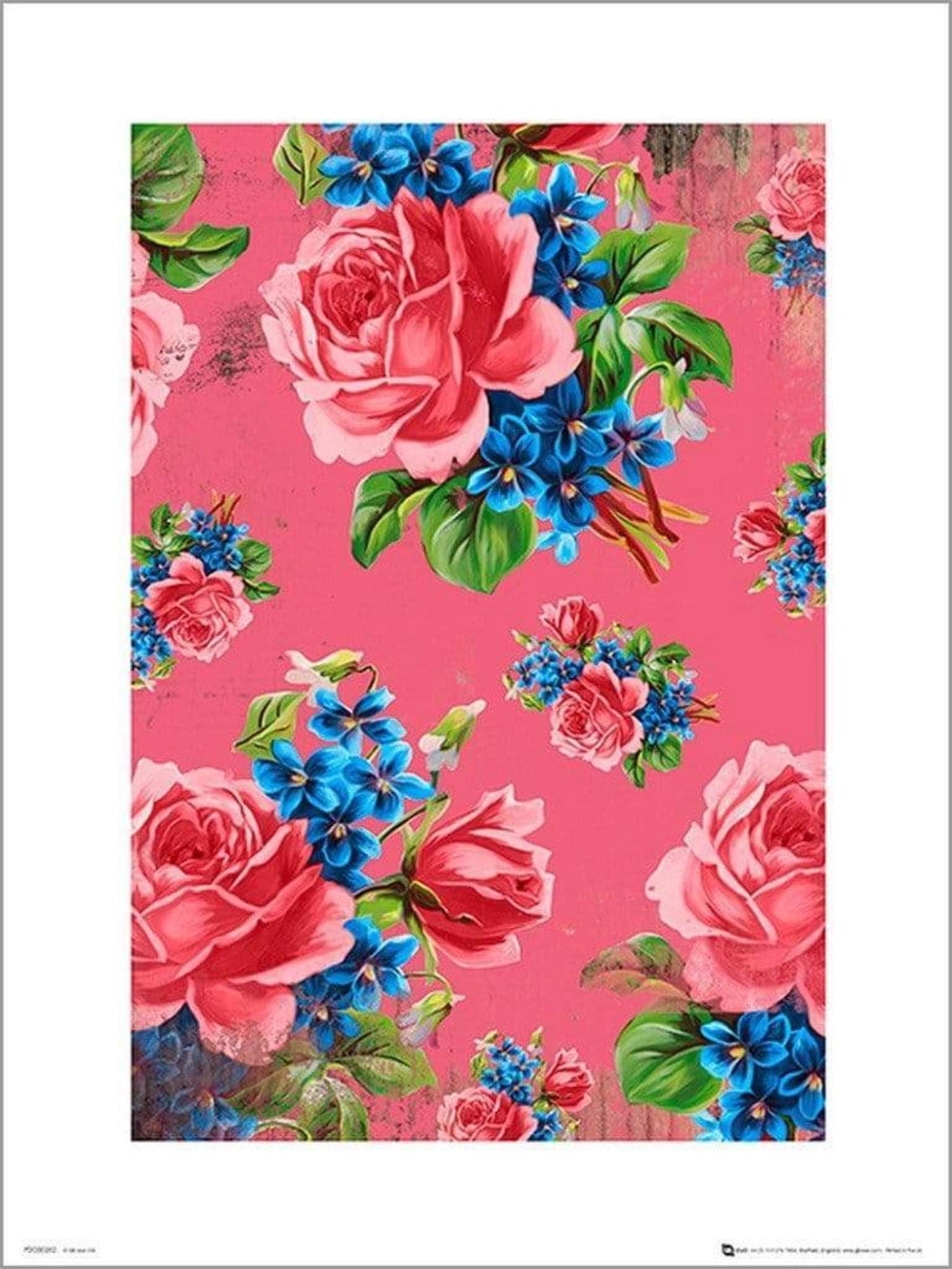 Kunstdruck Vintage Flowers Pink 50x70cm