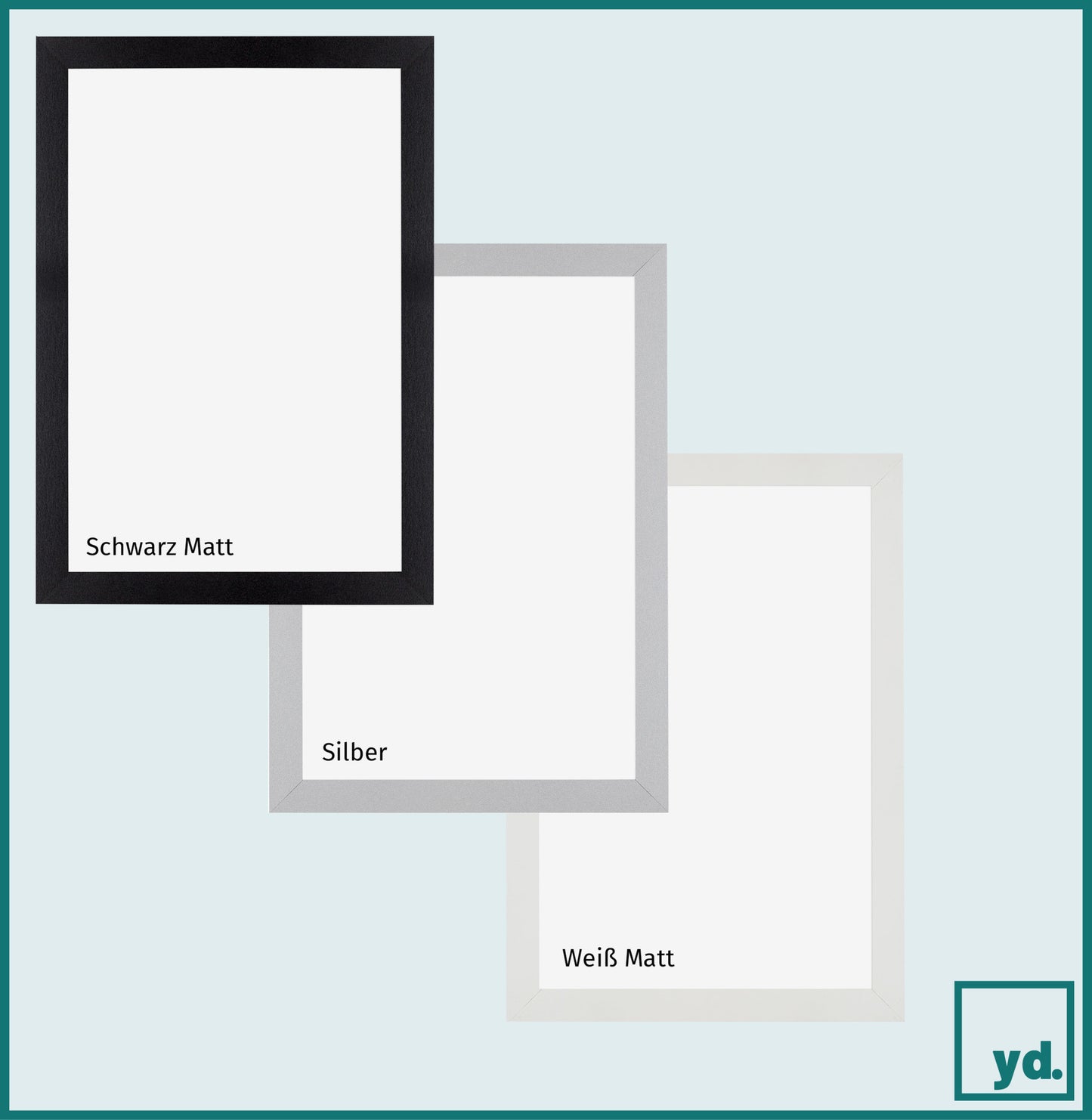 Posterrahmen 61x91,5cm Schwarz Matt Kunststoff Paris