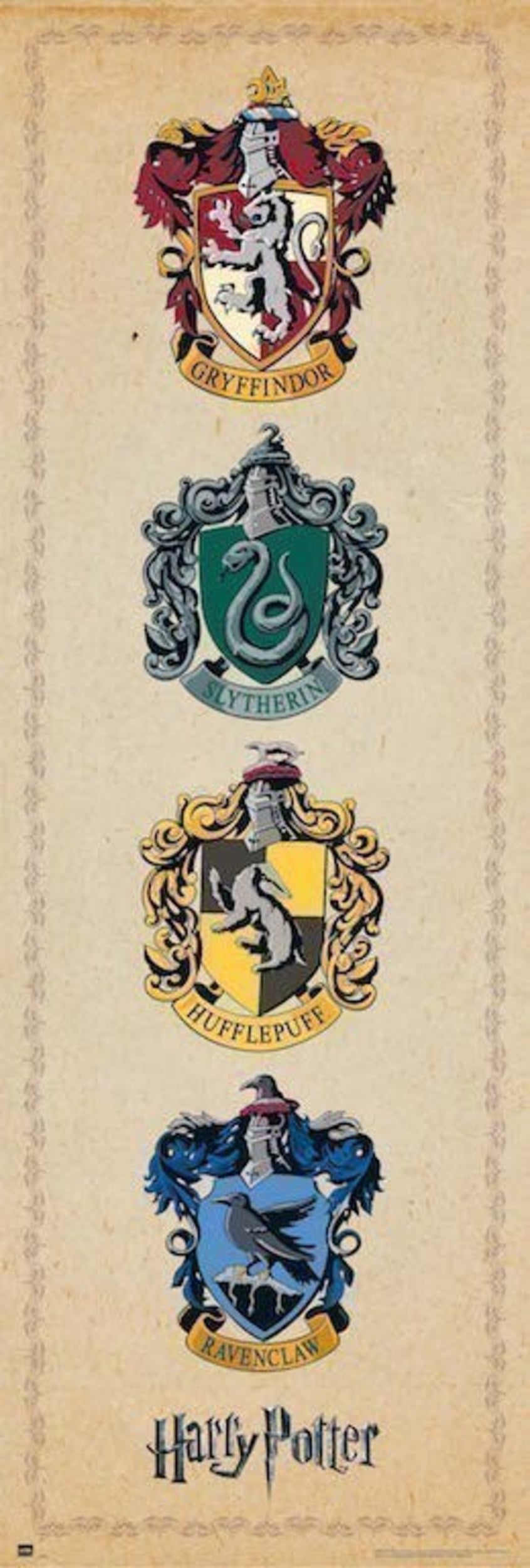 Poster Harry Potter - House Crests 53x158cm