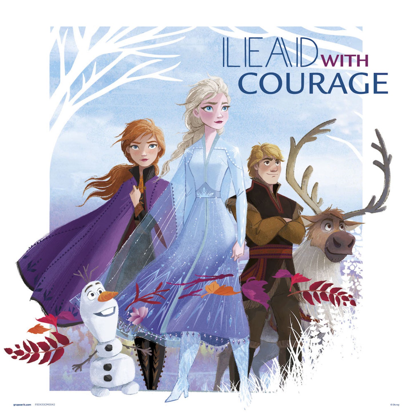 Kunstdruck Frozen - Lead With Courage 30x30cm