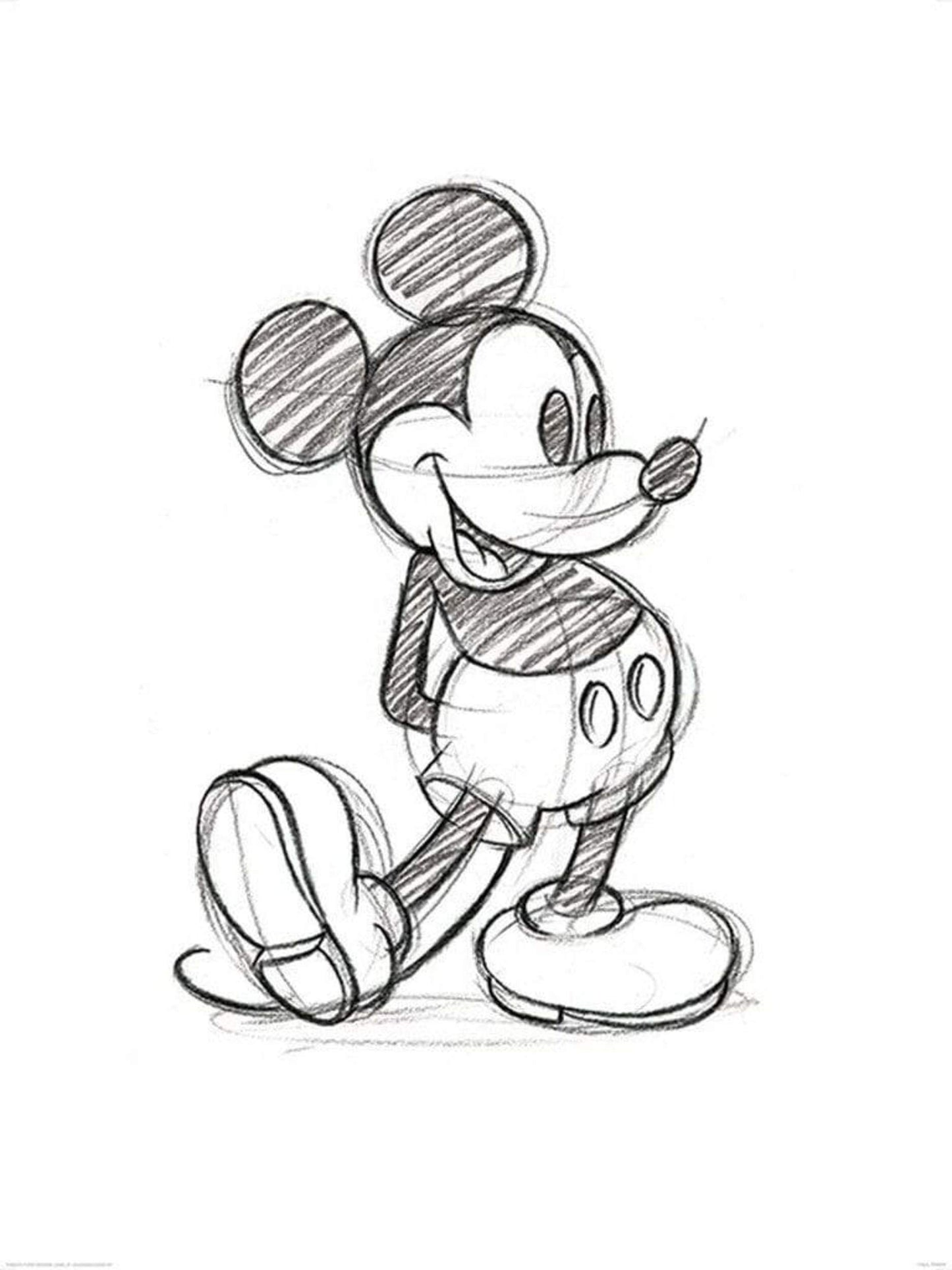 Kunstdruck Mickey Mouse - Sketched Single 60x80cm