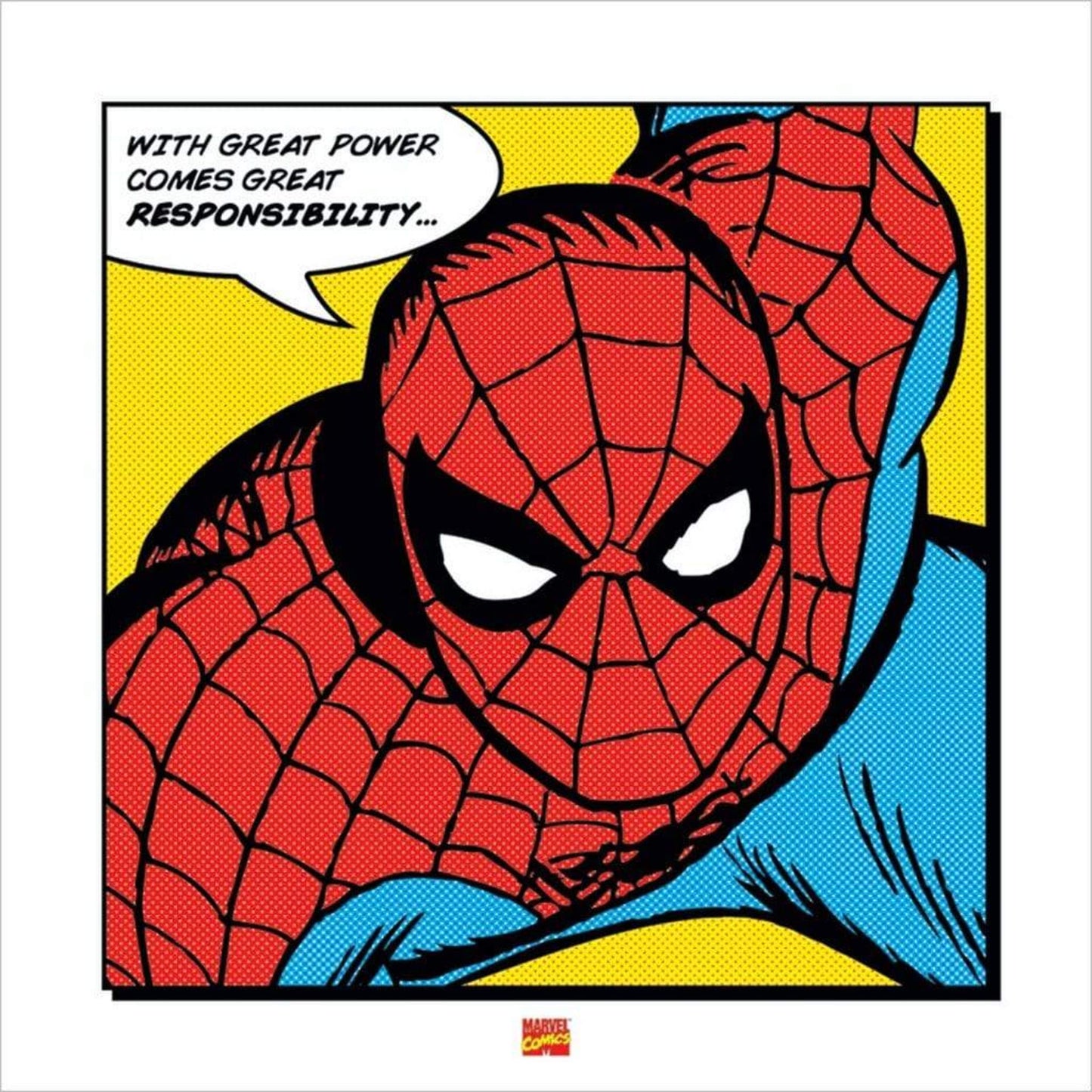 Kunstdruck Spider-Man - With Great Power 40x40cm