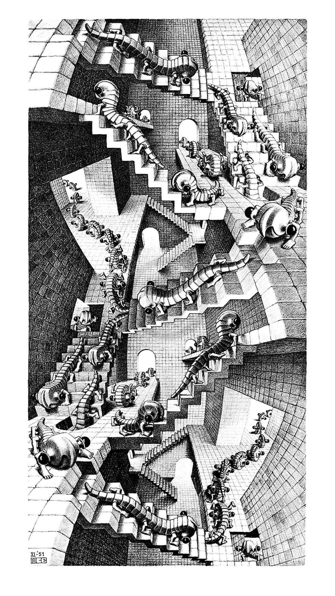 Kunstdruck M. C. Escher - Treppenhaus 45x79cm