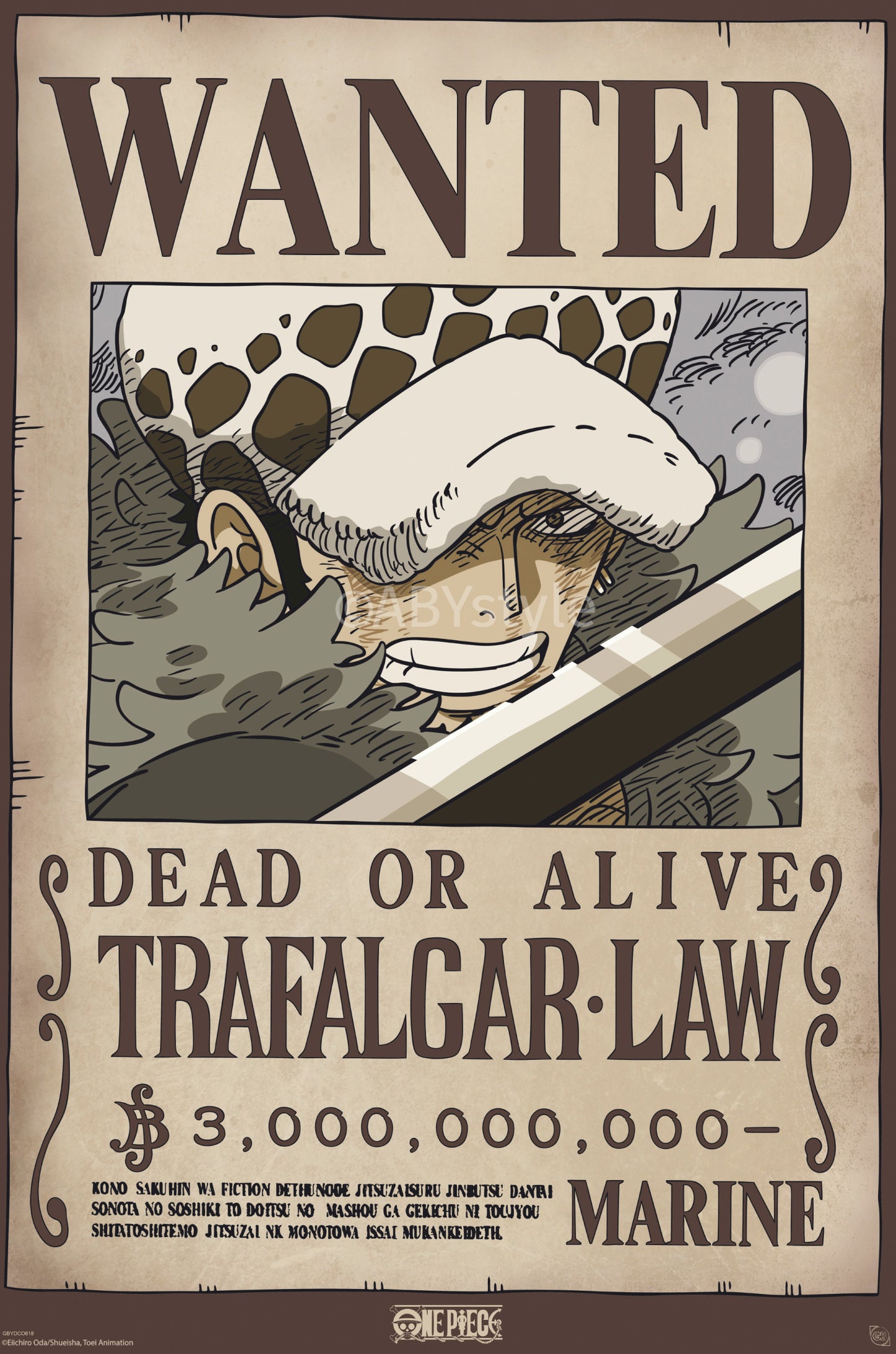 Poster One Piece - Wanted Law Wano 61x91,5cm