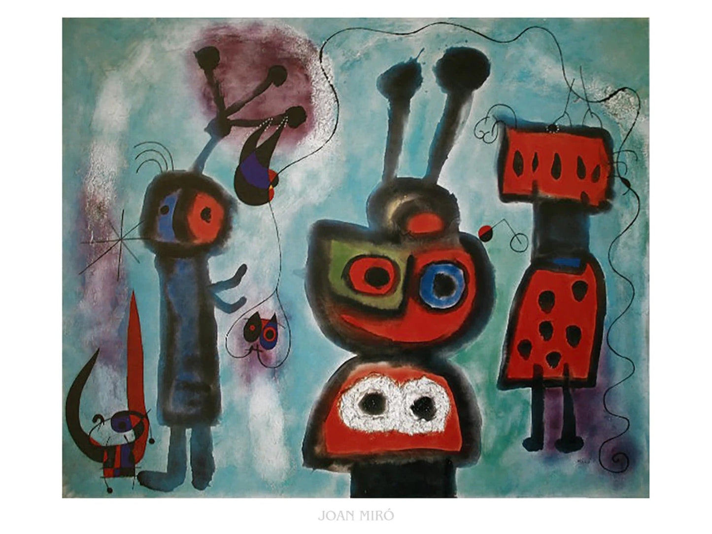 Kunstdruck Joan Miró - Loiseau au regard calme 80x60cm