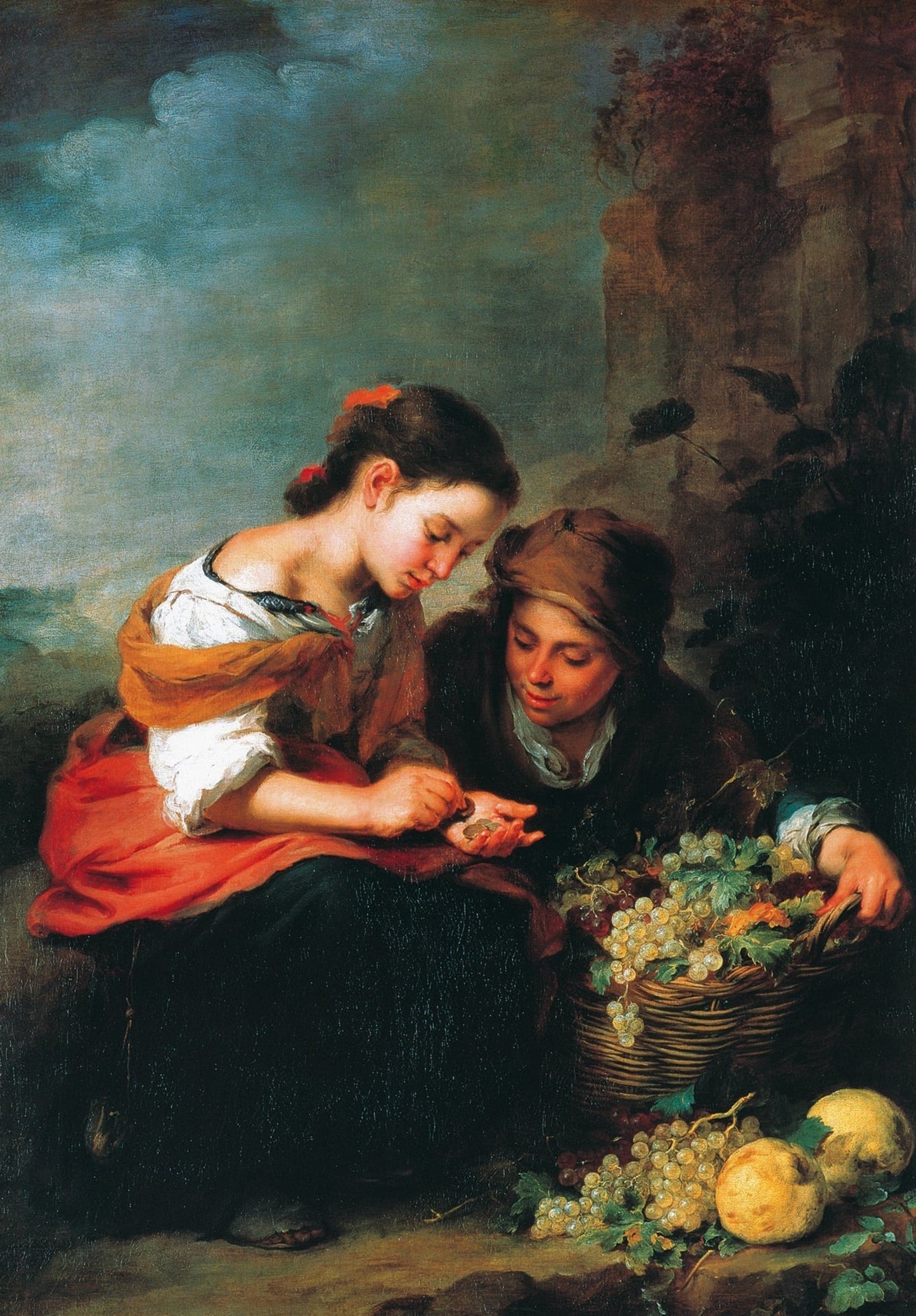 Kunstdruck B.E. Murillo - Die kleine Obsthändlerin 48x69cm