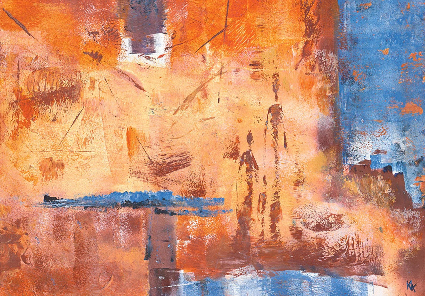 Kunstdruck Kirsti Sarikaya - Kerzenmenschen I 100x70cm