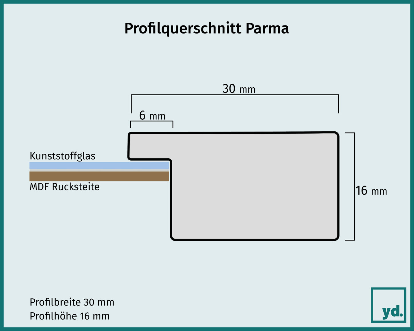 Posterrahmen 38x52cm Schwarz Matt MDF Parma