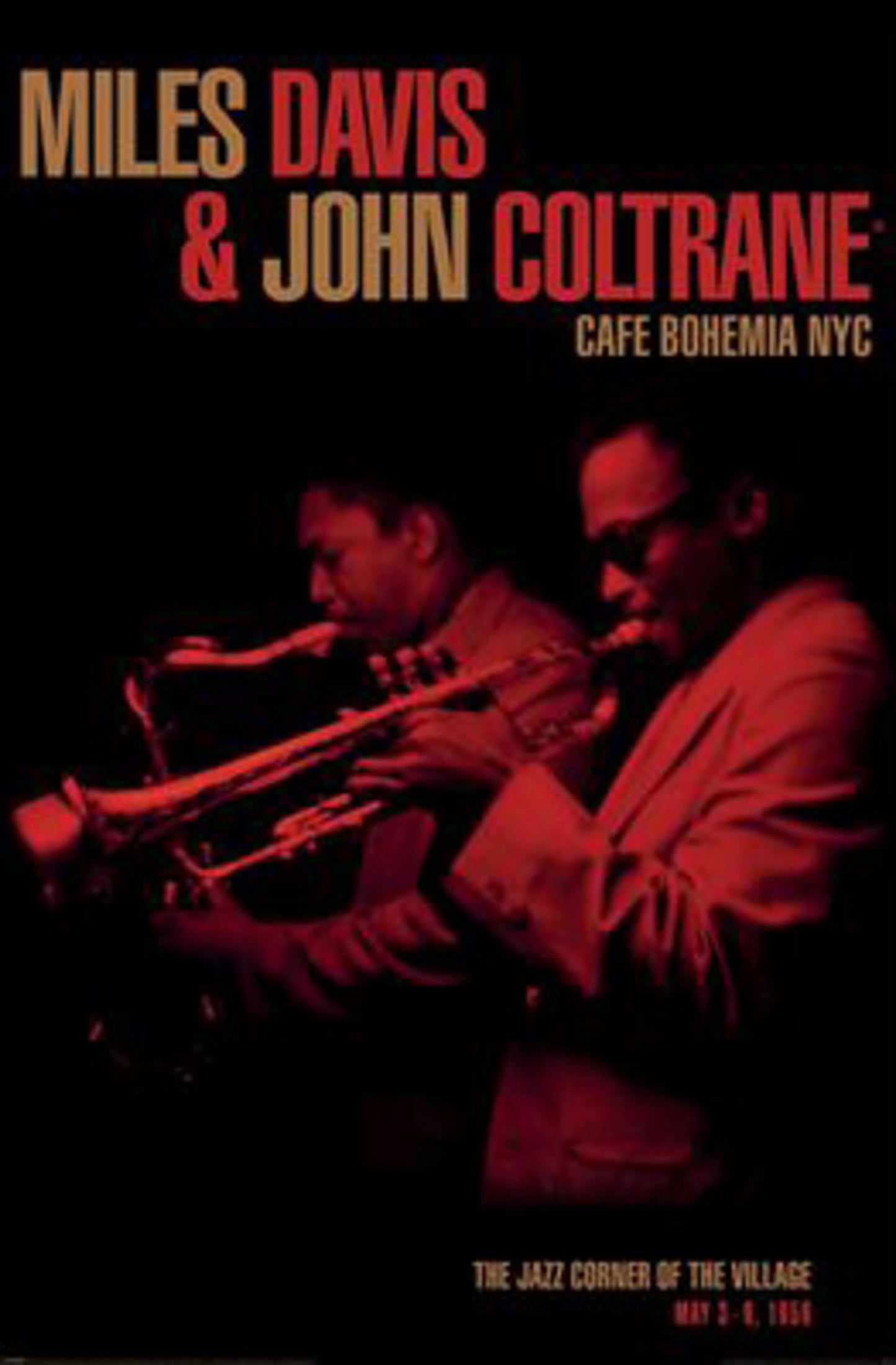 Poster Miles Davis and John Coltrane - Cafe Bohemia 61x91,5cm