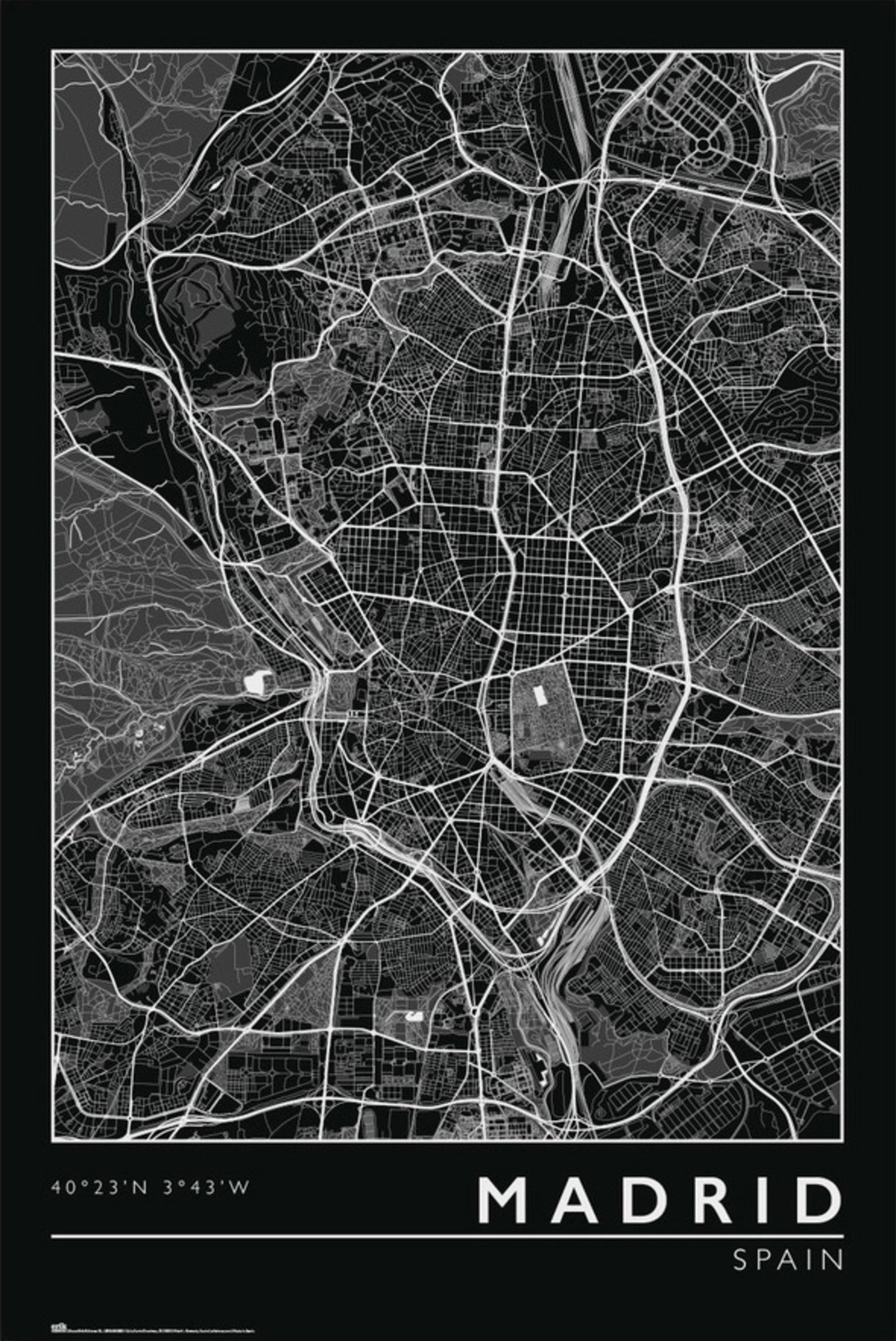 Poster Madrid City Map 61x91,5cm