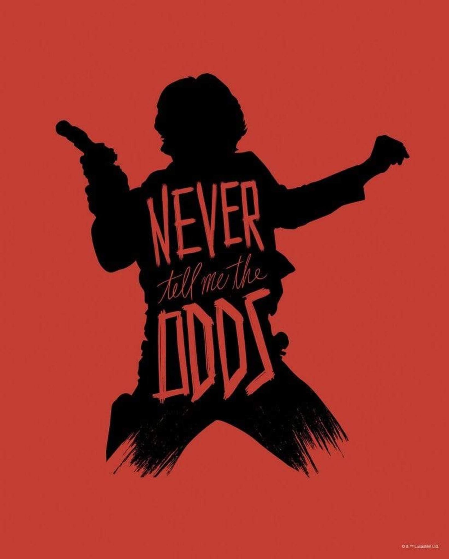 Kunstdruck Star Wars Silhouette Quotes Han Solo 40x50cm
