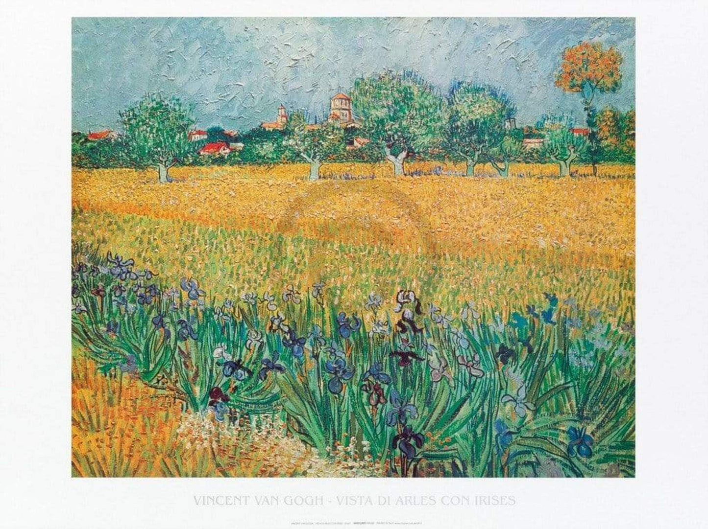 Kunstdruck Vincent Van Gogh - Vista di Arles Con Irises 80x60cm