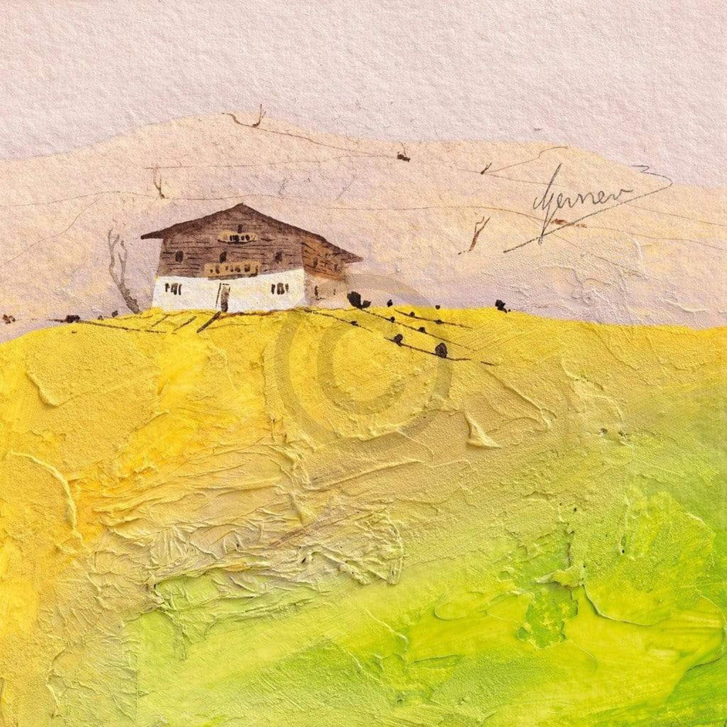 Kunstdruck Bernhard Gerner - Landhaus 1 50x50cm