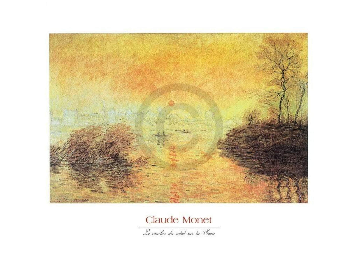 Kunstdruck Claude Monet - Le coucher du soleil la Seine 70x50cm