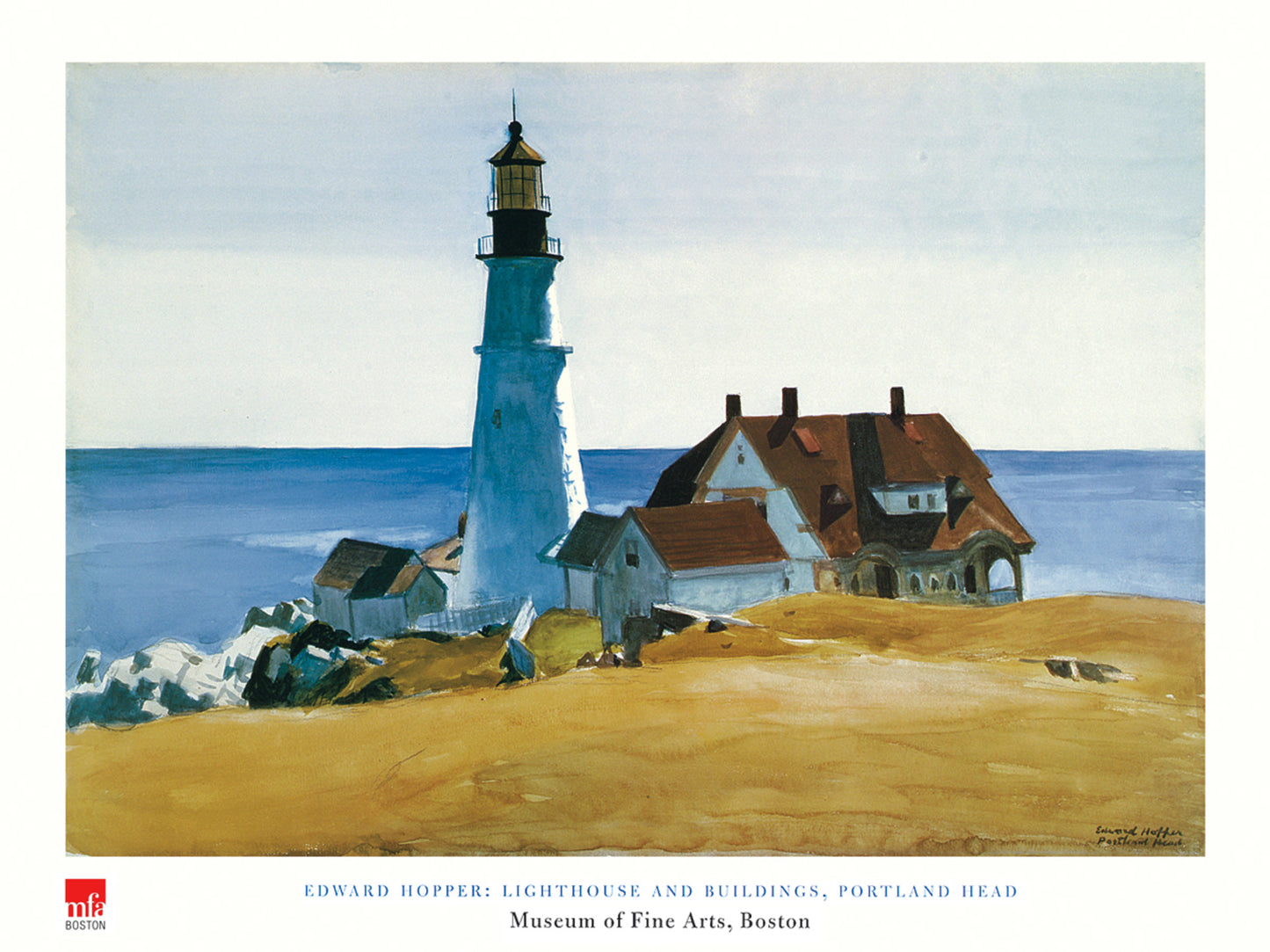 Kunstdruck Edward Hopper - Lighthouse and Buildings 80x60cm