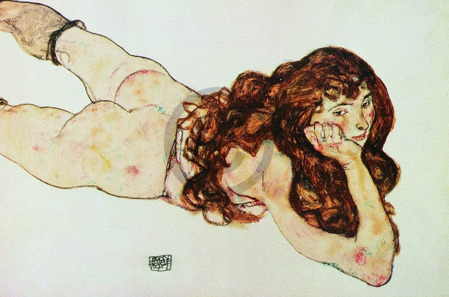 Kunstdruck Egon Schiele - Nudo di ragazza 90x60cm