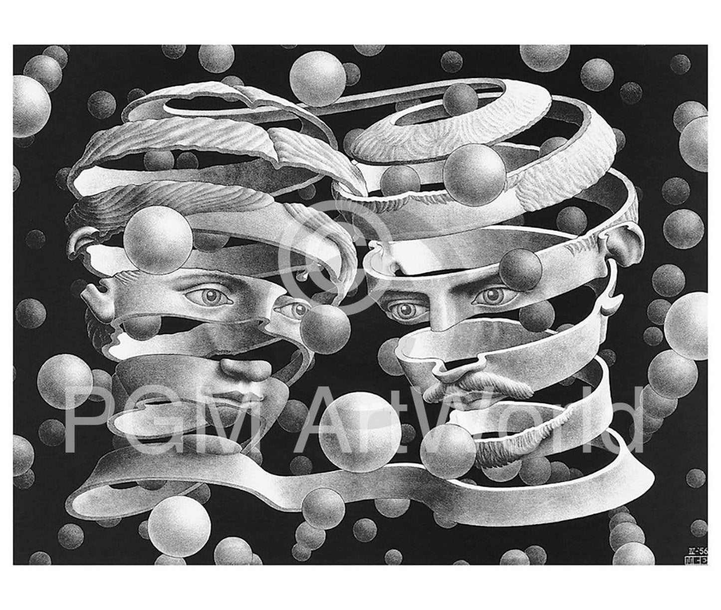 Kunstdruck M. C. Escher - Band ohne Ende 65x55cm
