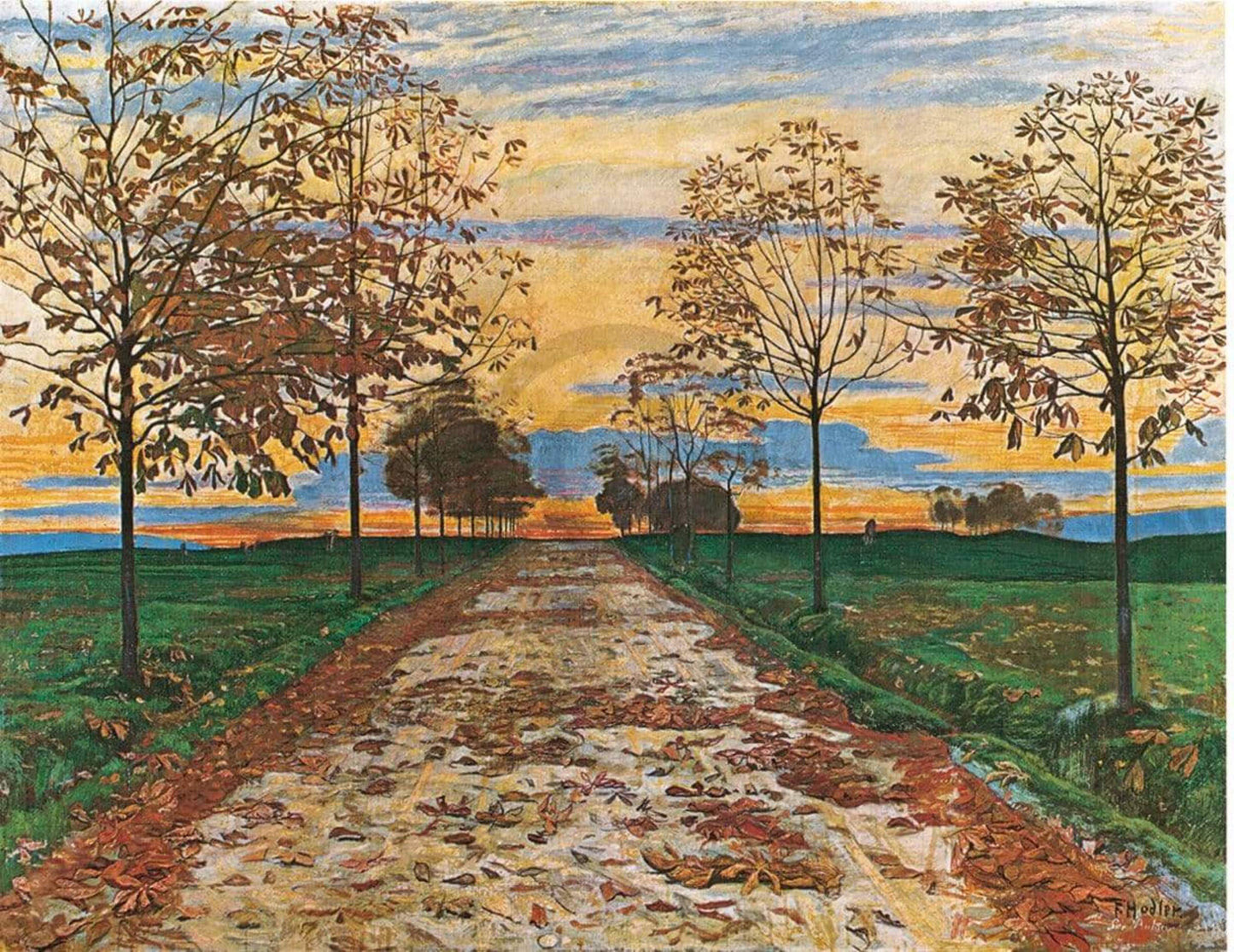 Kunstdruck Ferdinand Hodler - Herbstabend 1892 60x48cm