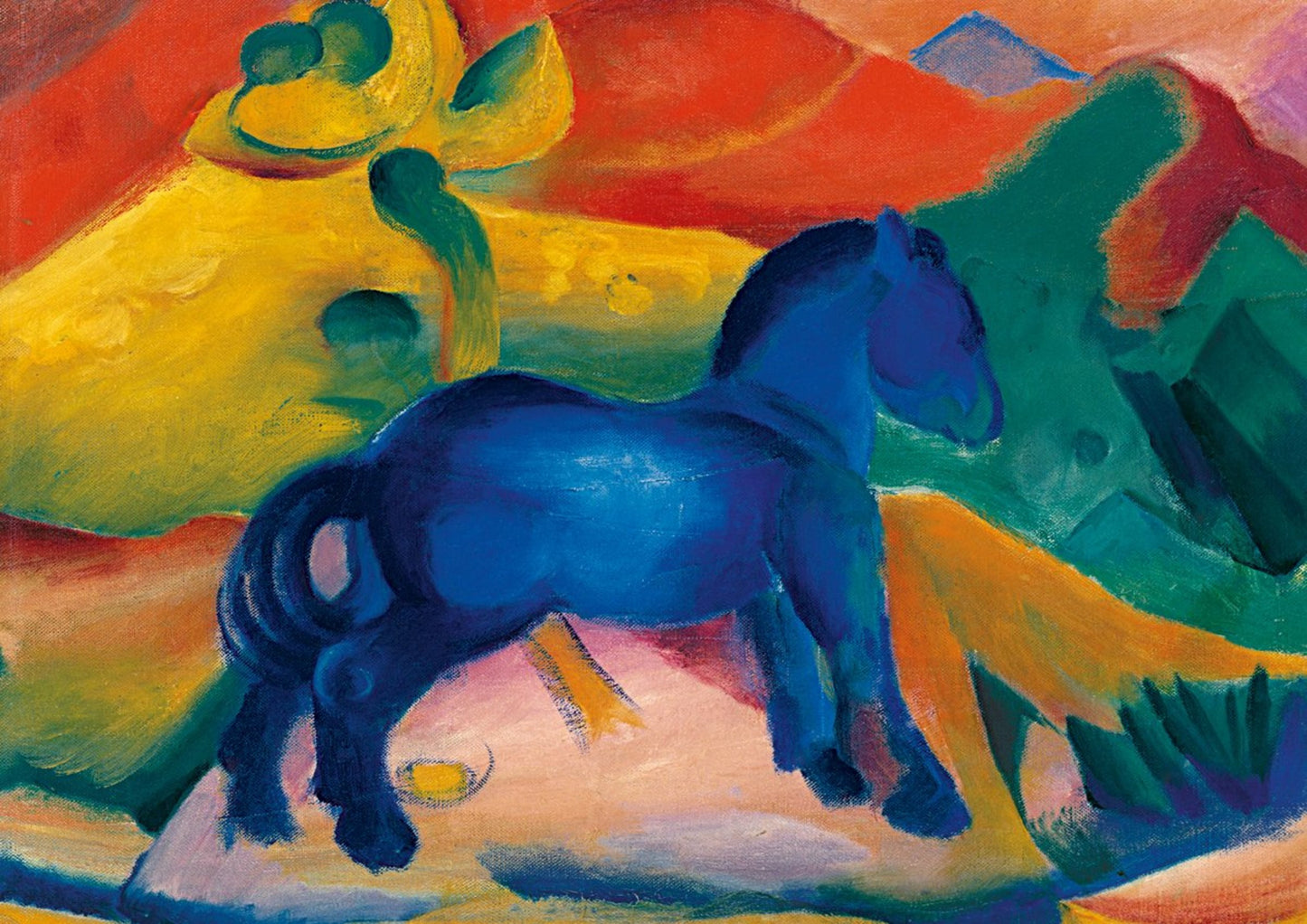 Kunstdruck Franz Marc Blaues Pferdchen 30x21cm