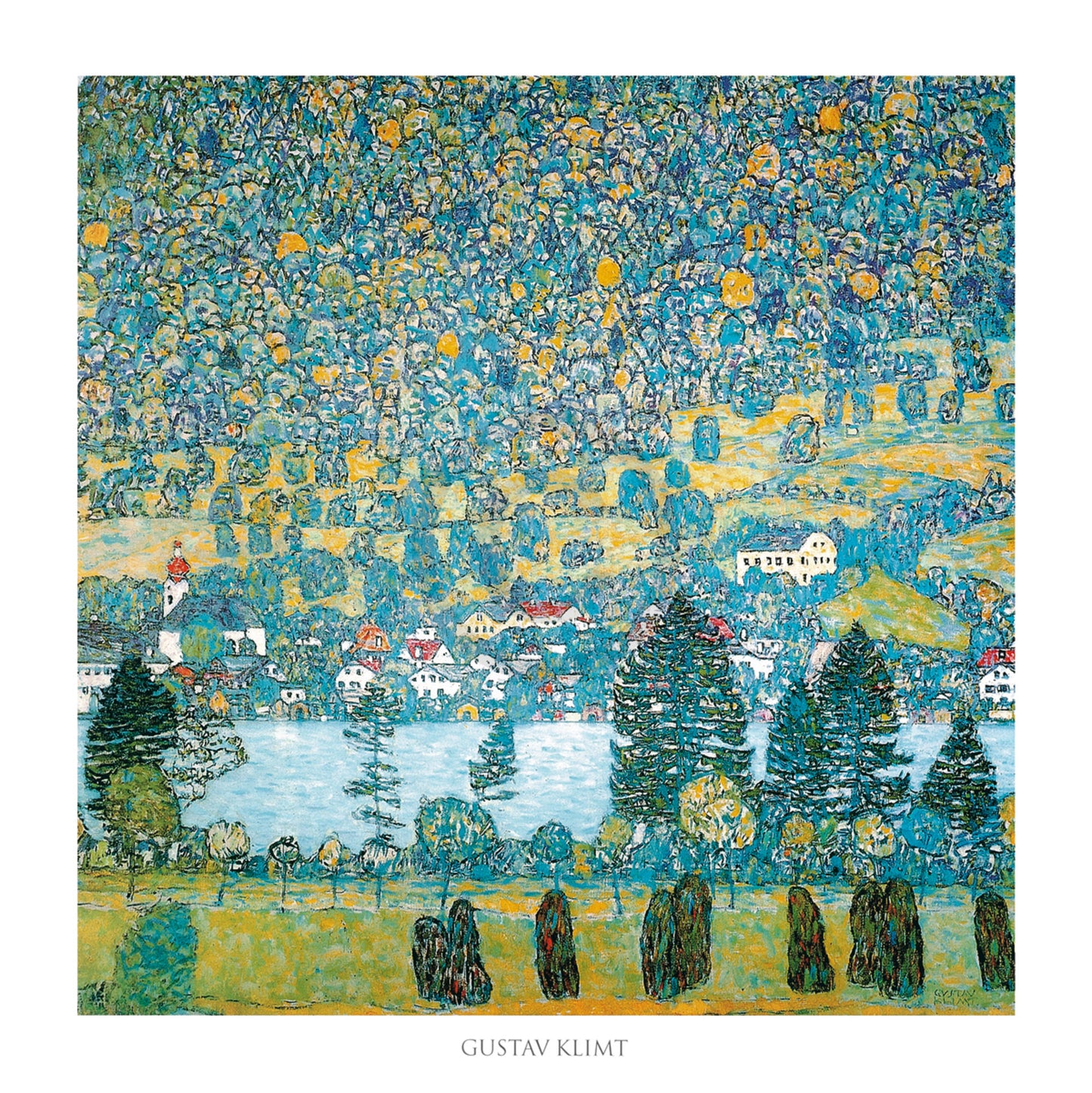 Kunstdruck Gustav Klimt - Pendio montano a Unterach 70x70cm