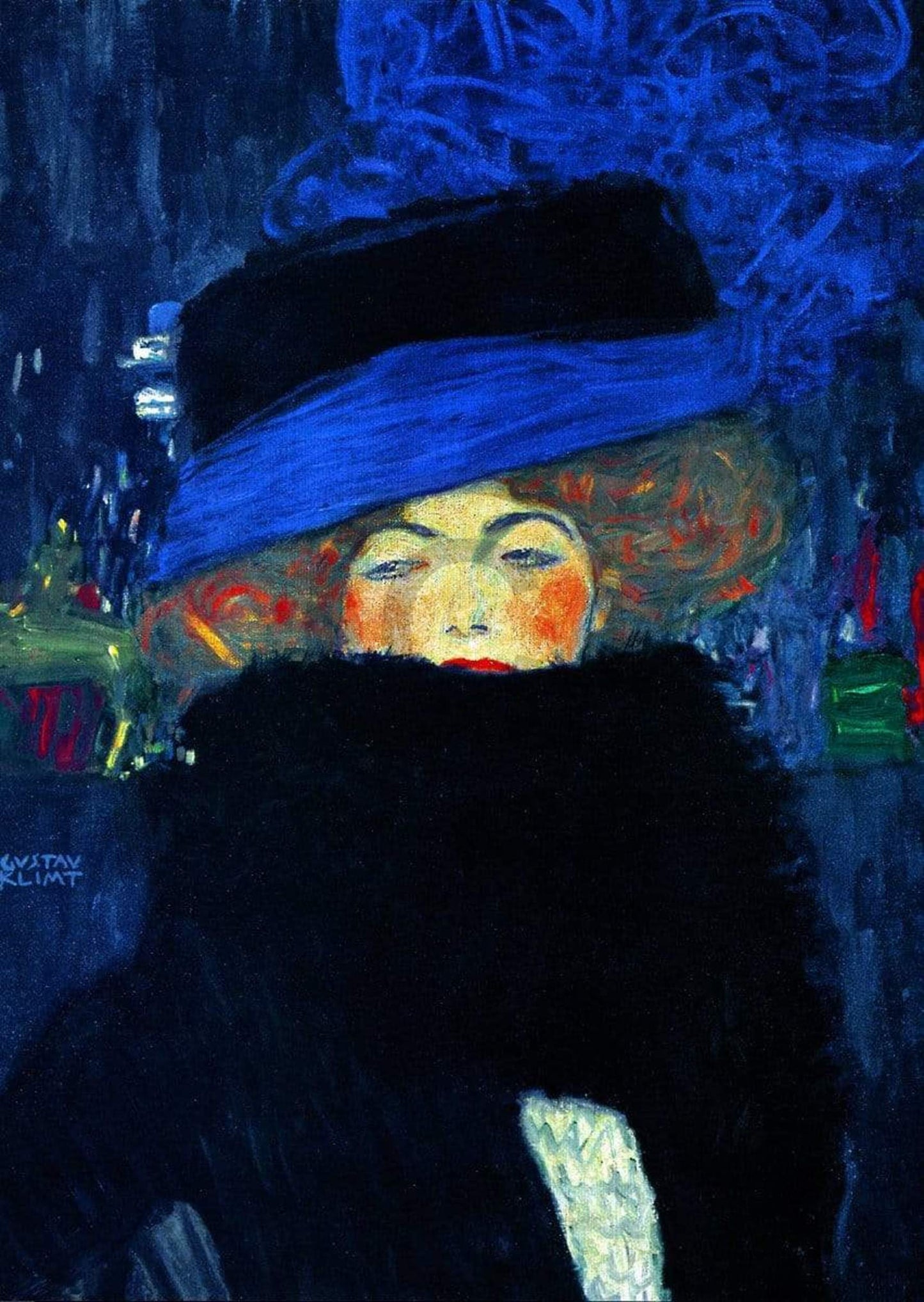 Kunstdruck Gustav Klimt - Lady with Hat 50x70cm