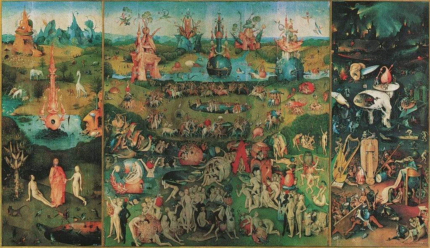 Kunstdruck Hieronymus Bosch - Garden of earthly Delight 116x67cm