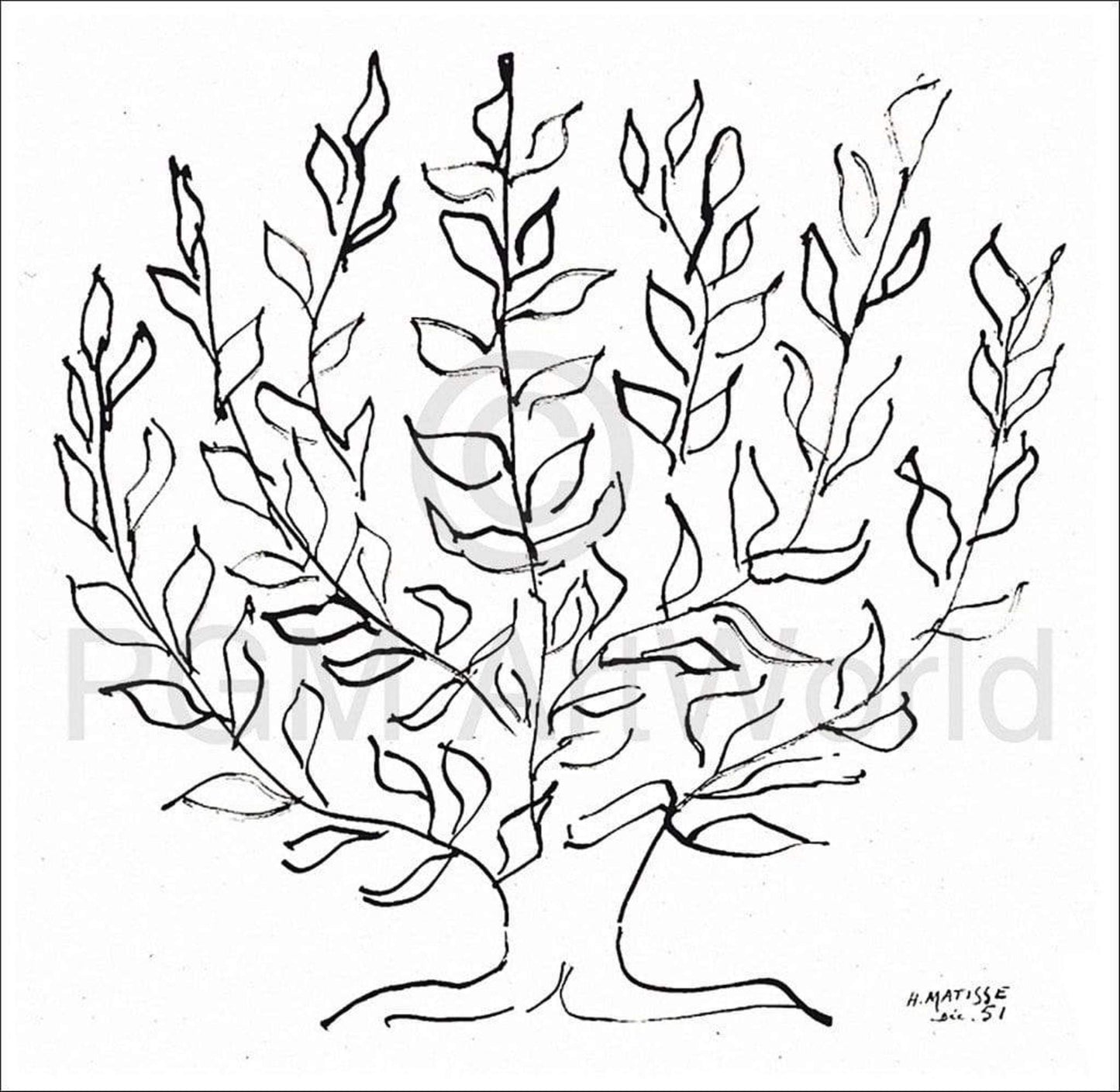 Kunstdruck Henri Matisse - Le platane 100x100cm