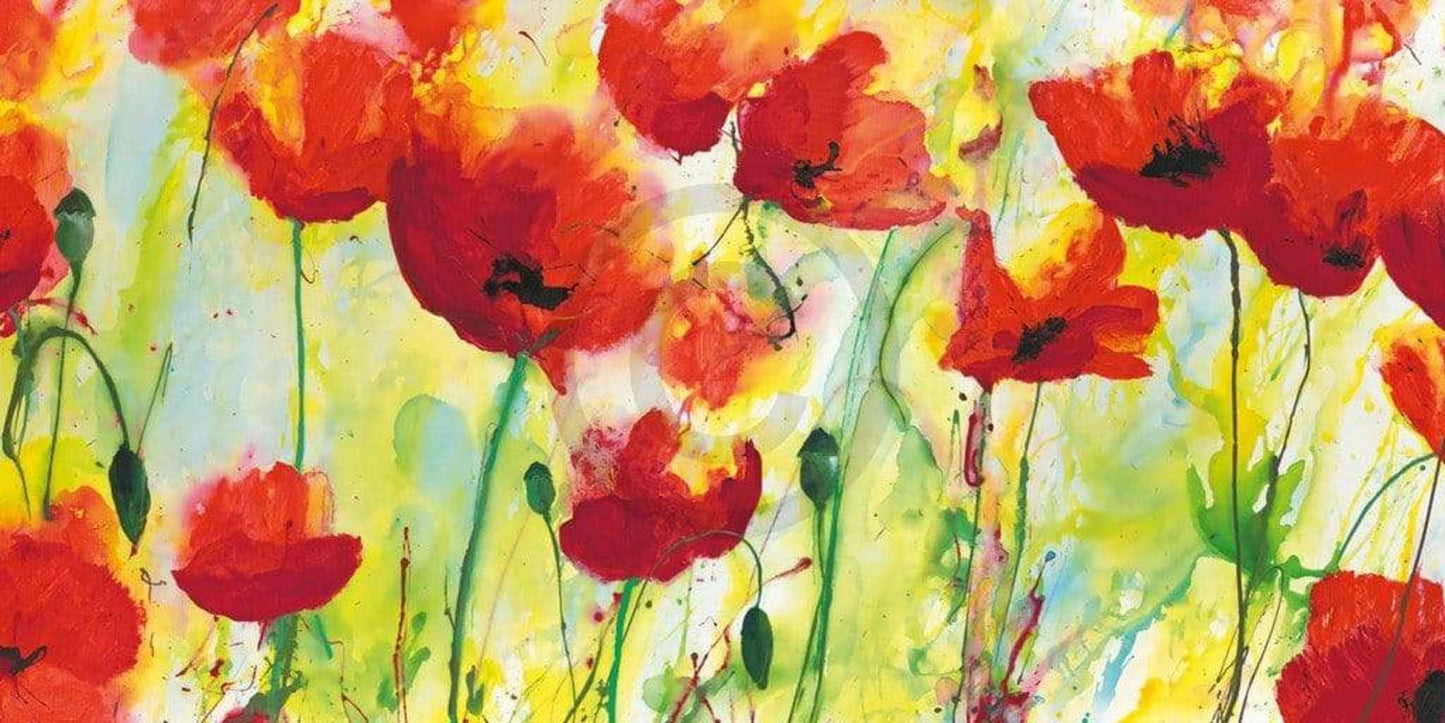 Kunstdruck Heidi Reil - Mohnfeld 100x50cm