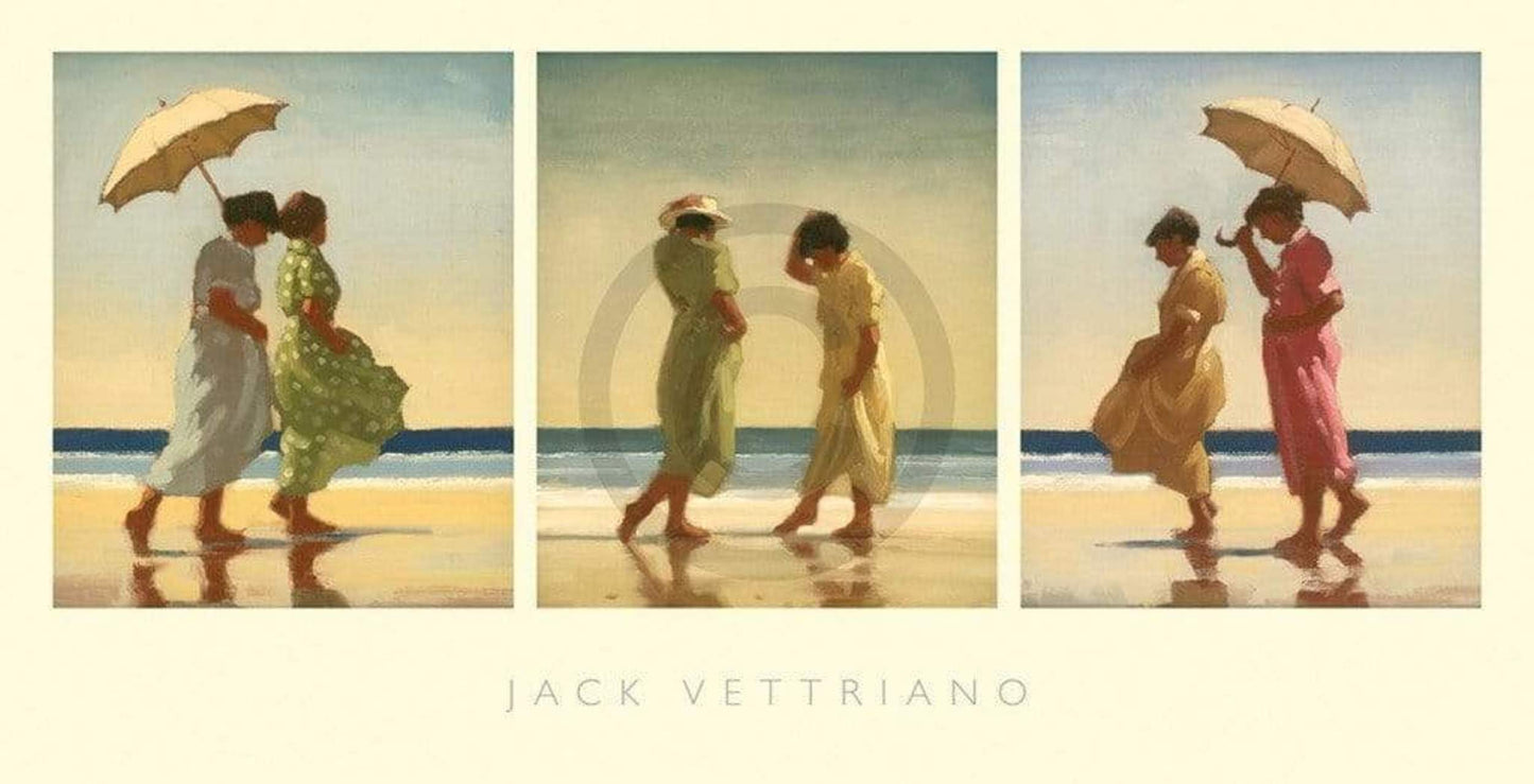 Kunstdruck Jack Vettriano - Summer Days Triptychon 70x36cm