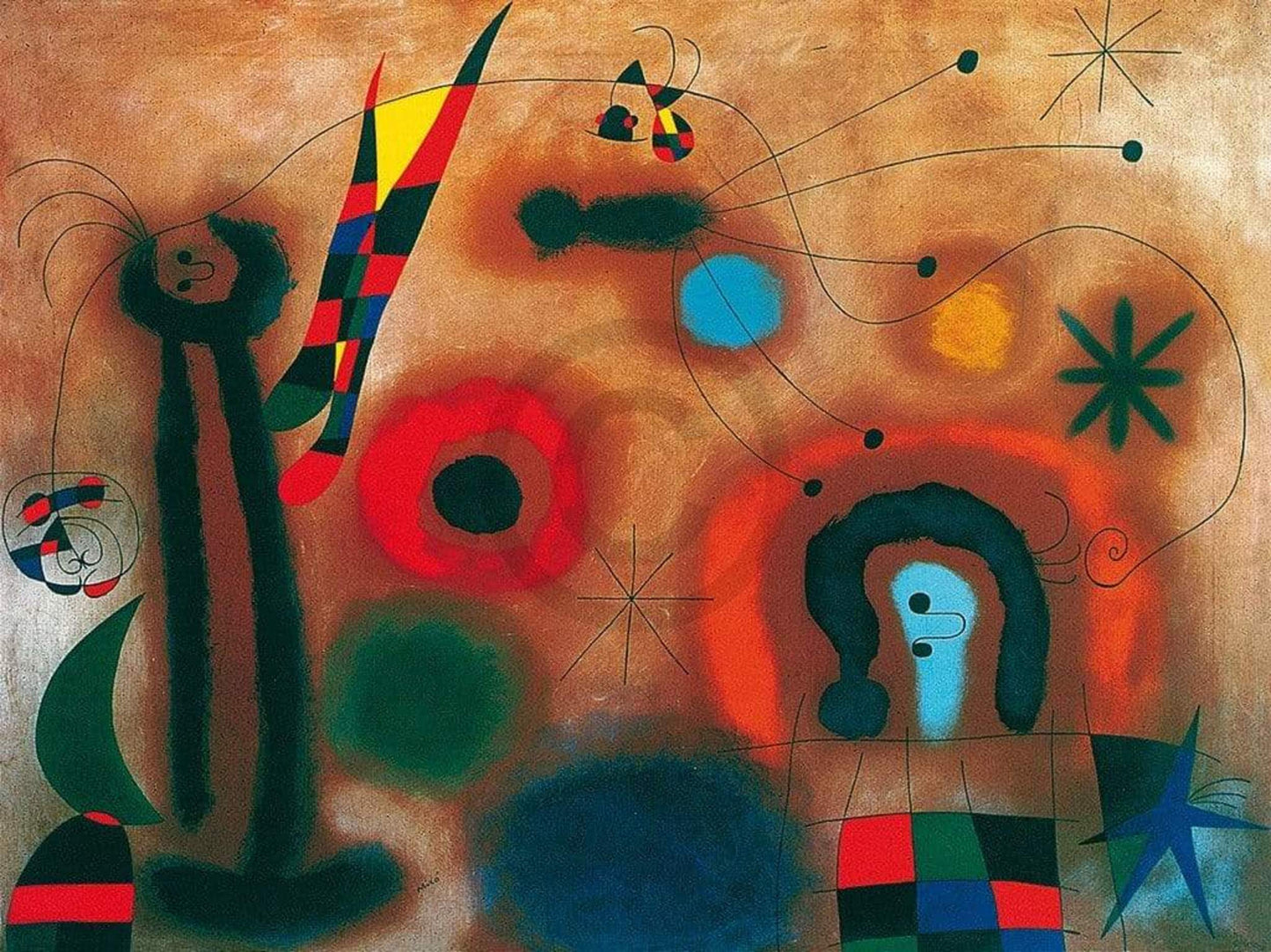 Kunstdruck Joan Miro - Libelle mit roten Flügeln 80x60cm