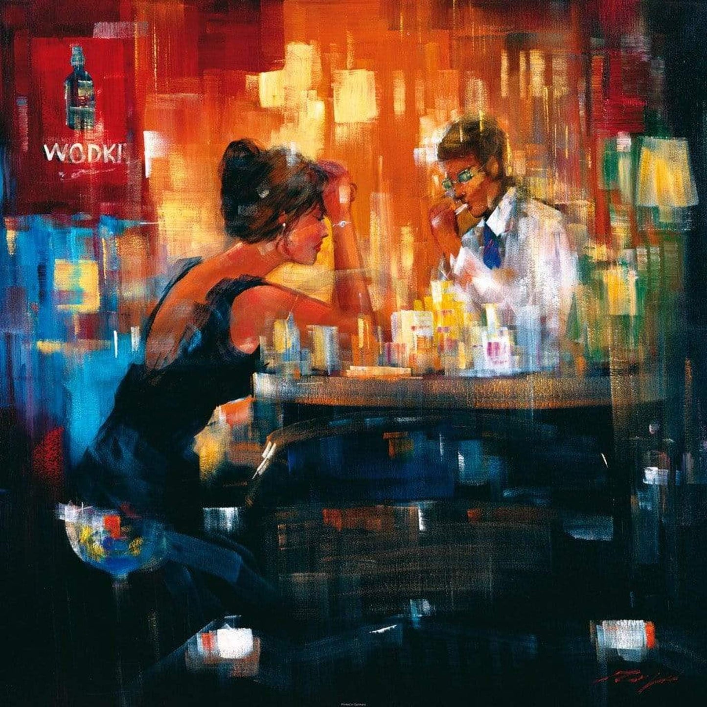 Kunstdruck Madjid - Bar Scene I 70x70cm