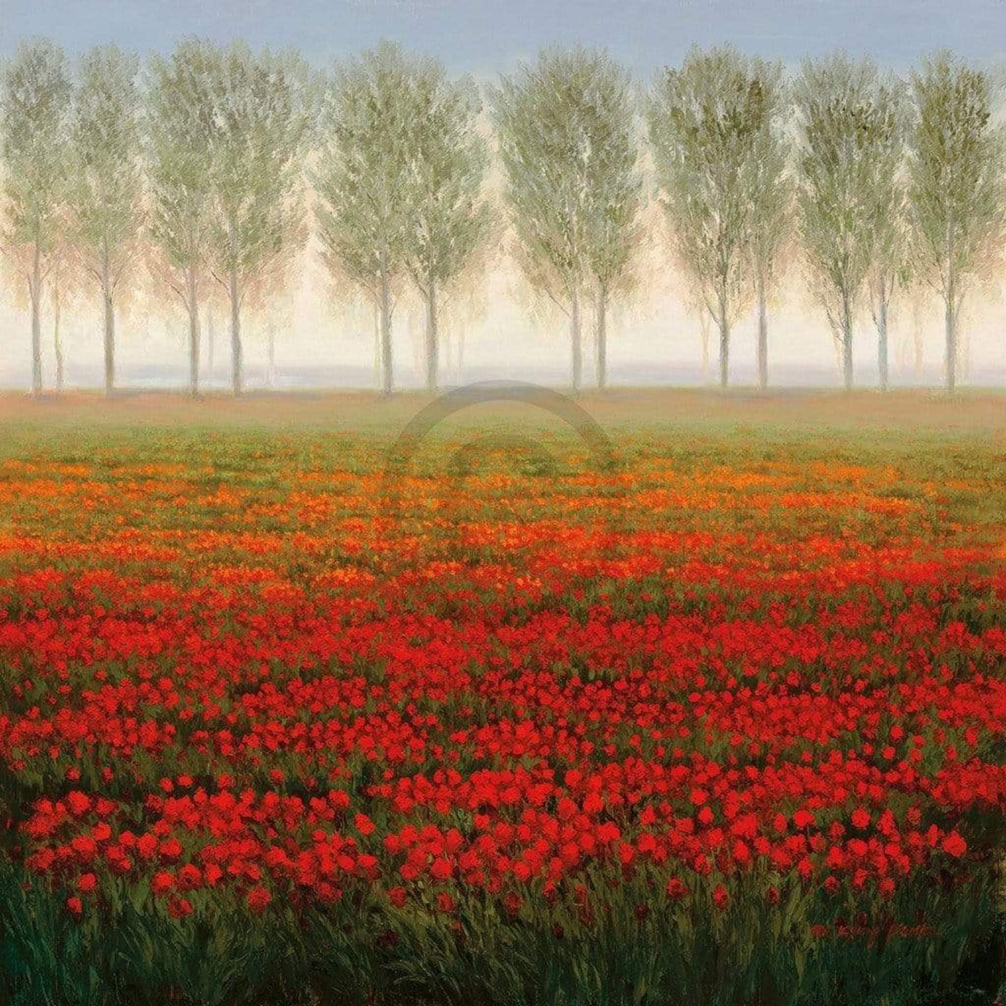 Kunstdruck Park - Morning Mist 68x68cm