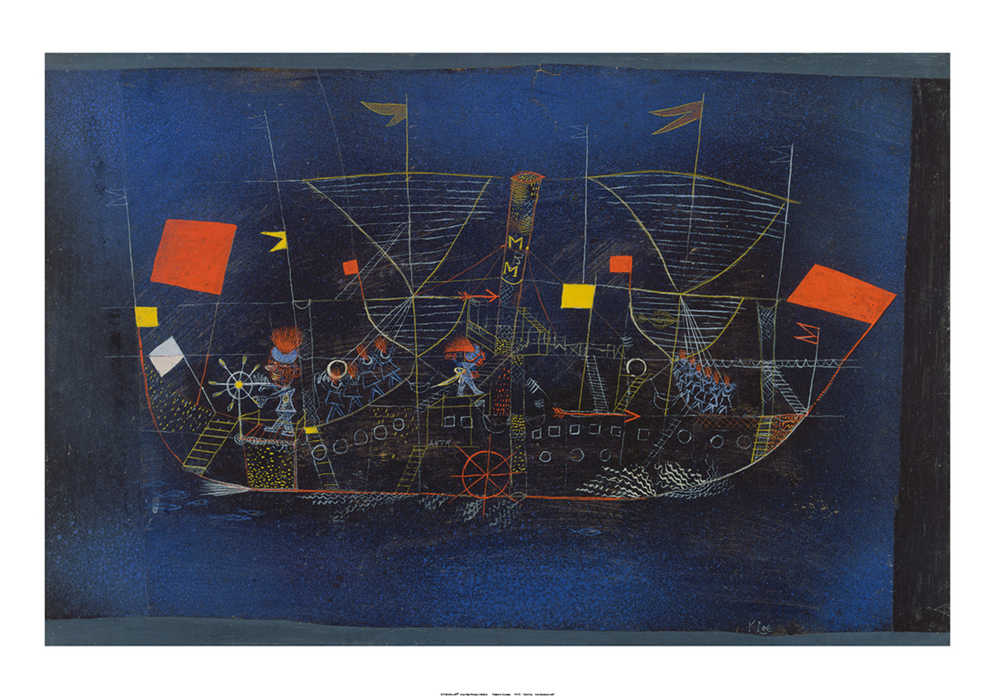 Kunstdruck Paul Klee - Abenteuerschiff 100x70cm