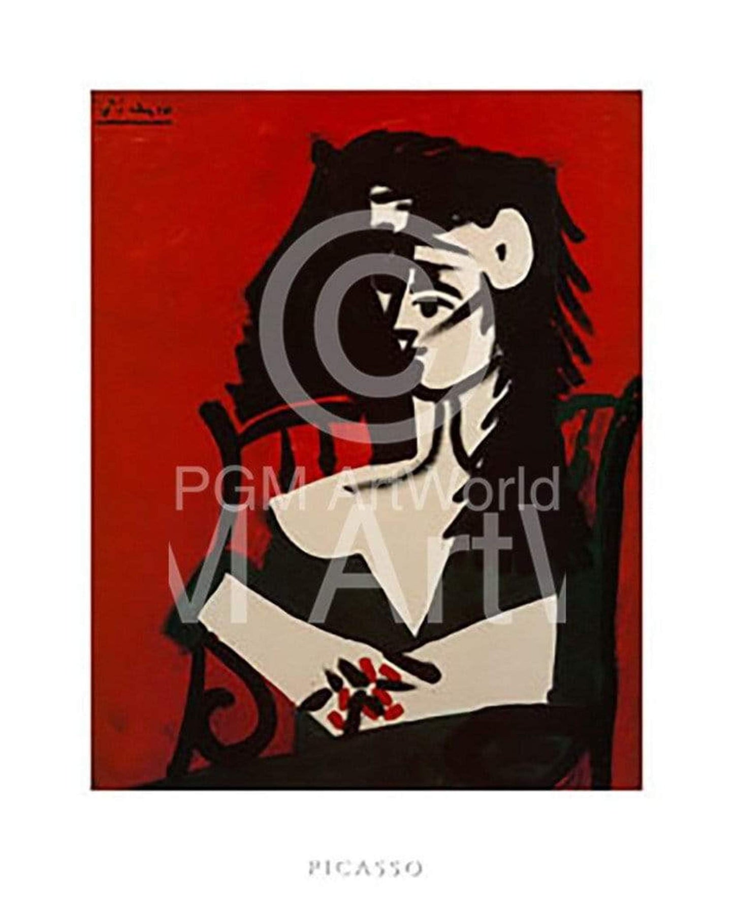 Kunstdruck Pablo Picasso - Jacqueline a Mantil 40x50cm