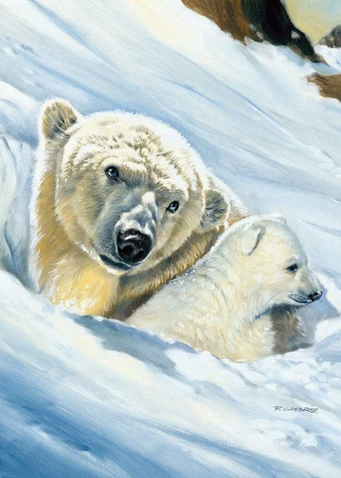 Kunstdruck Renato Casaro - Eisbär-Mama 50x70cm