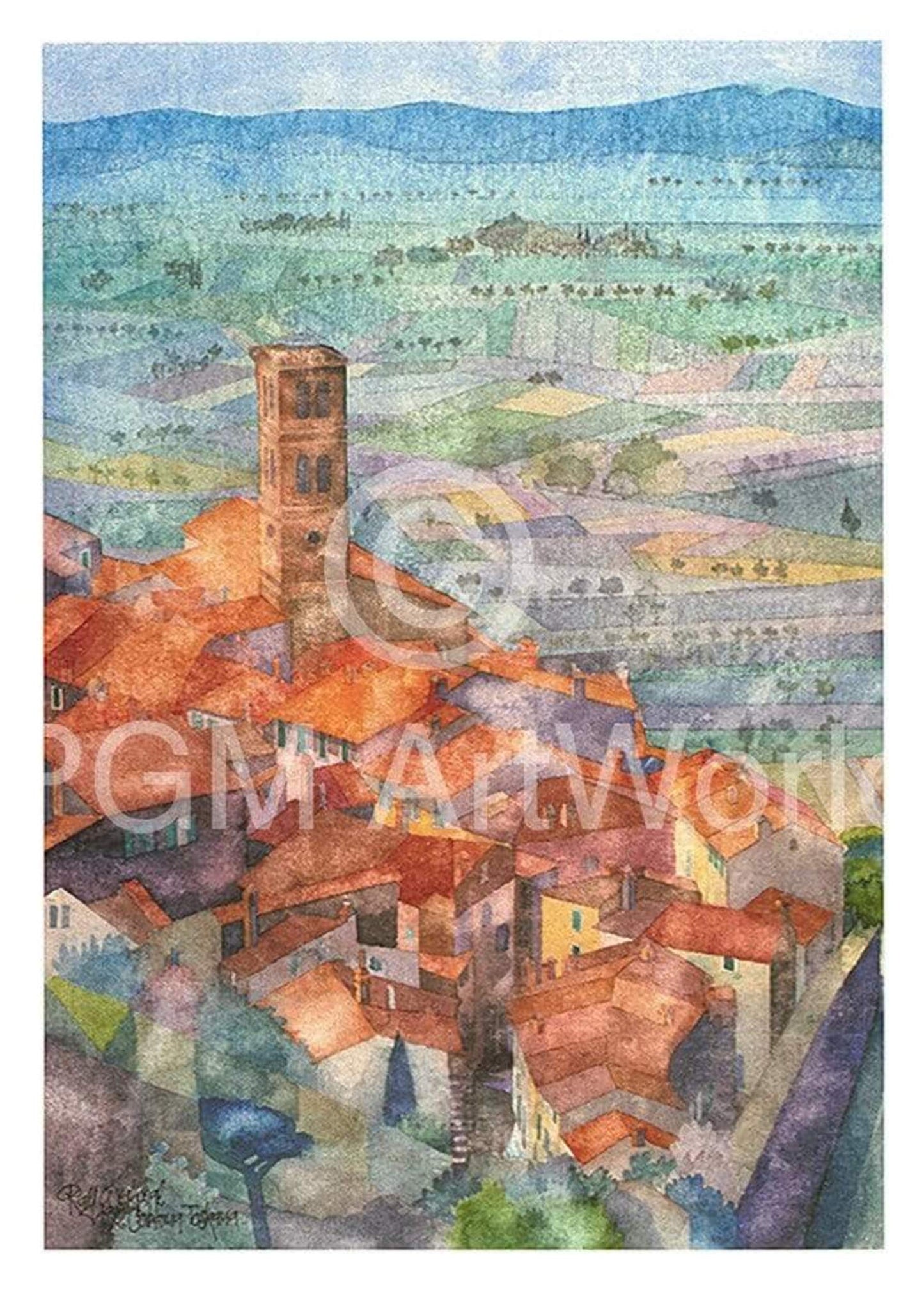 Kunstdruck Ralf Westphal - Cortona, Umbrien 50x70cm