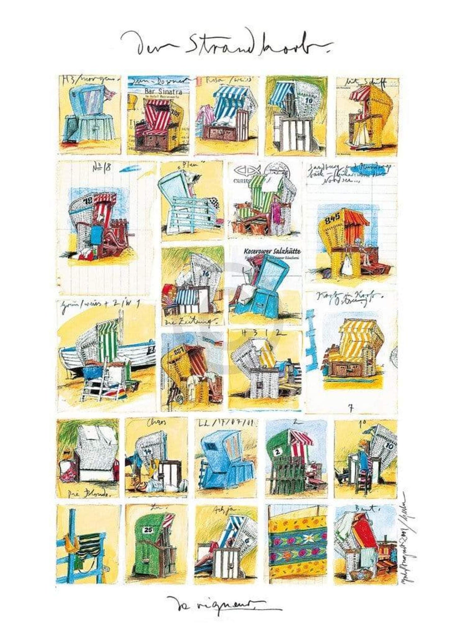 Kunstdruck Sabine Gerke - Der Strandkorb 50x70cm