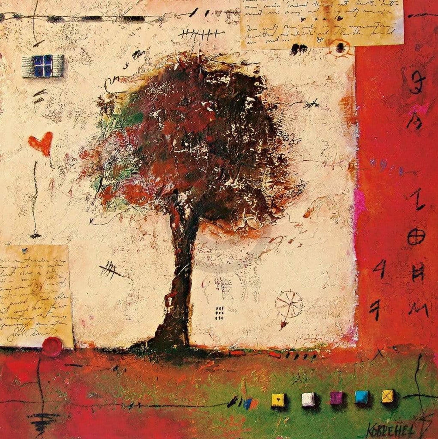 Kunstdruck Sonja Kobrehel - Tree II 70x70cm