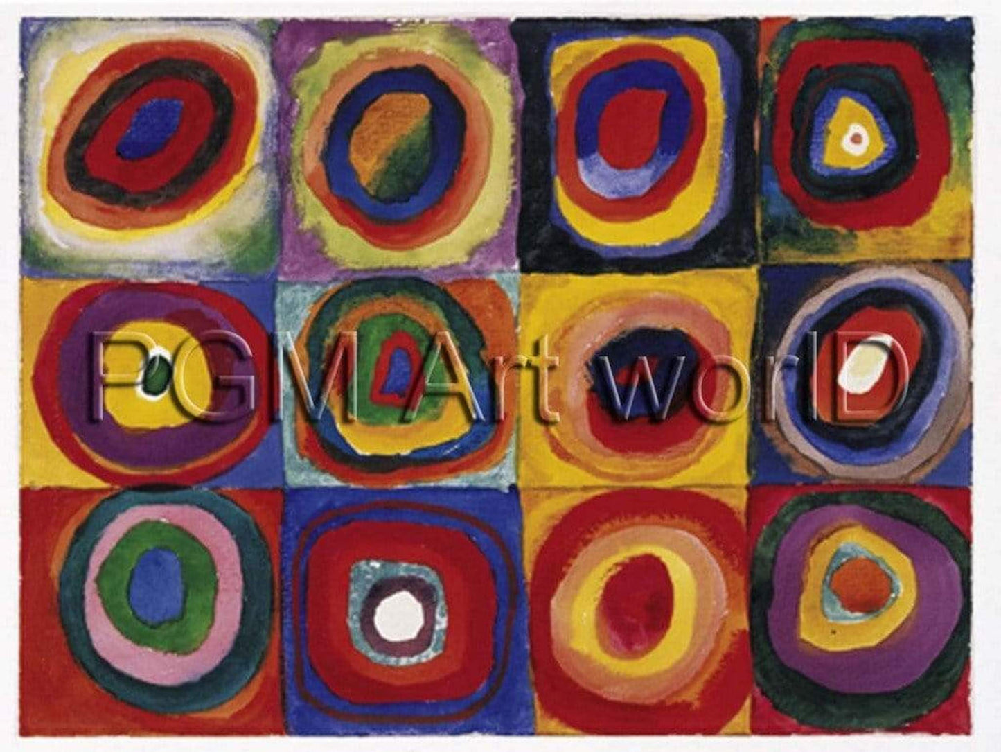 Kunstdruck Wassily Kandinsky - Farbstudie Quadrate 120x90cm