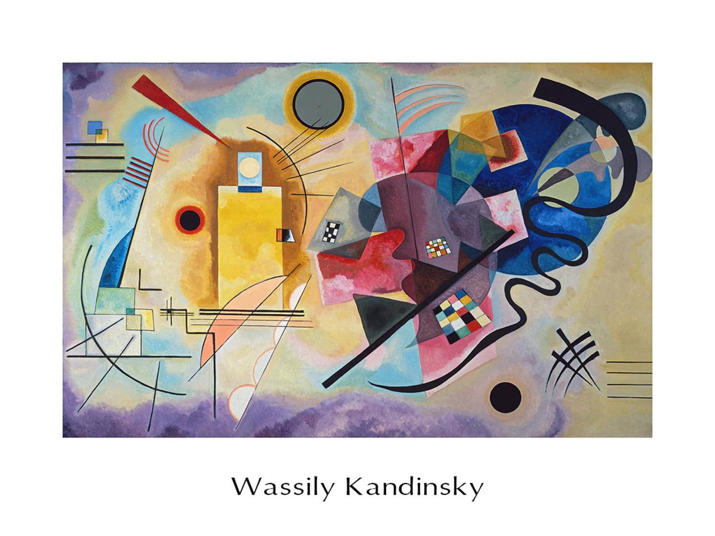 Kunstdruck Wassily Kandinsky - Jaune, Rouge, Bleu 80x60cm
