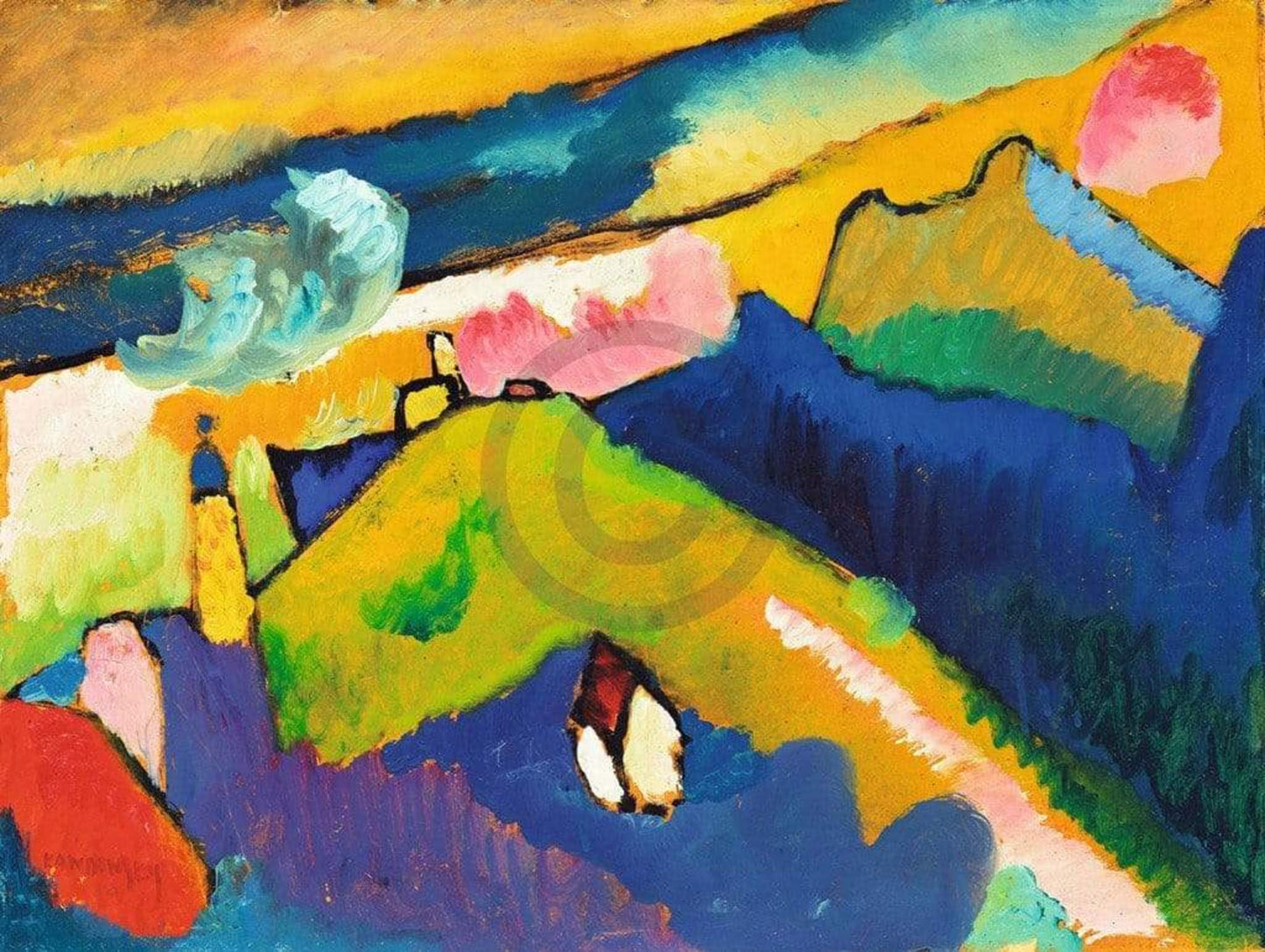 Kunstdruck Wassily Kandinsky - Murnau, Berglandschaft 80x60cm
