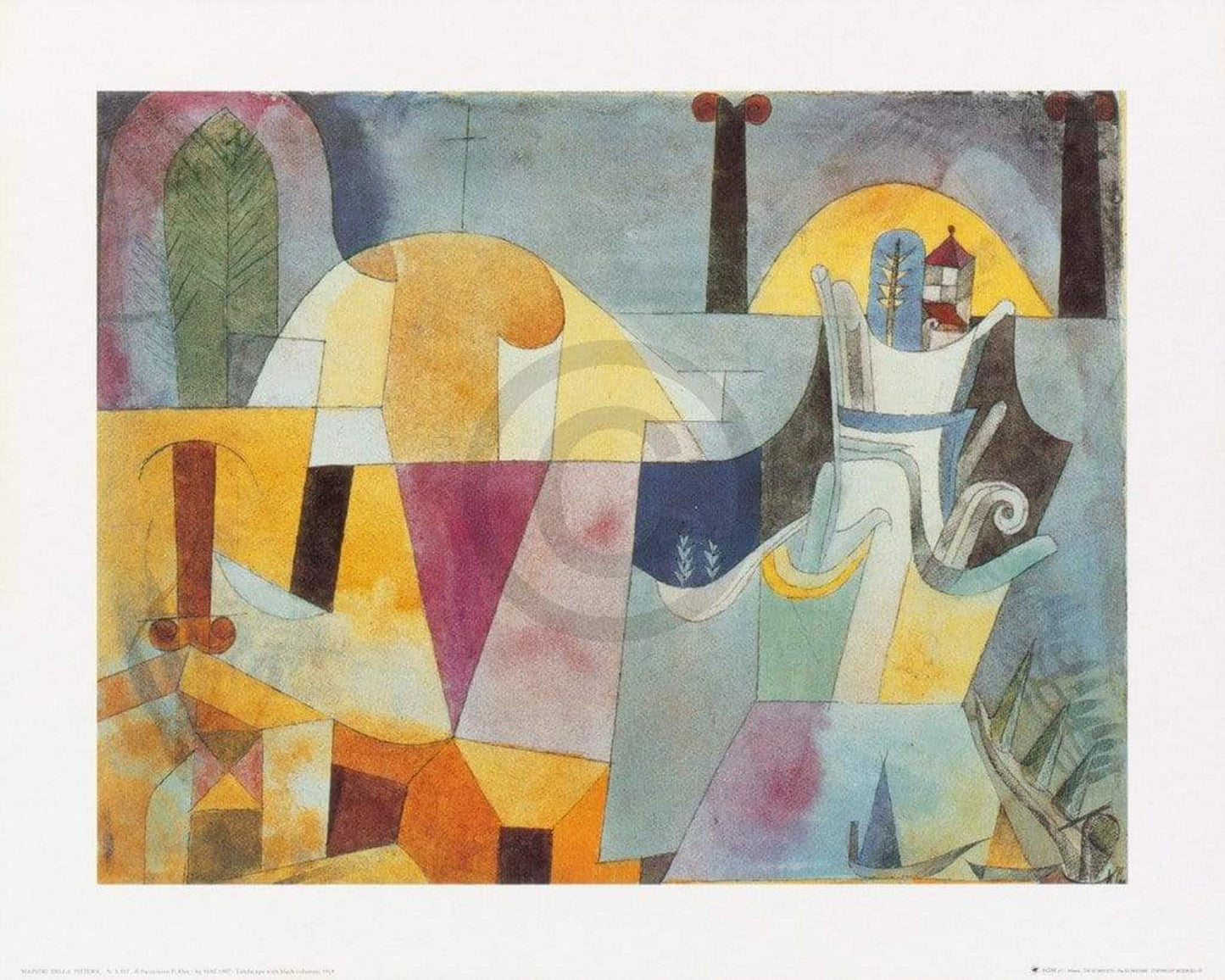 Kunstdruck Paul Klee - Landscape with black columns 50x40cm