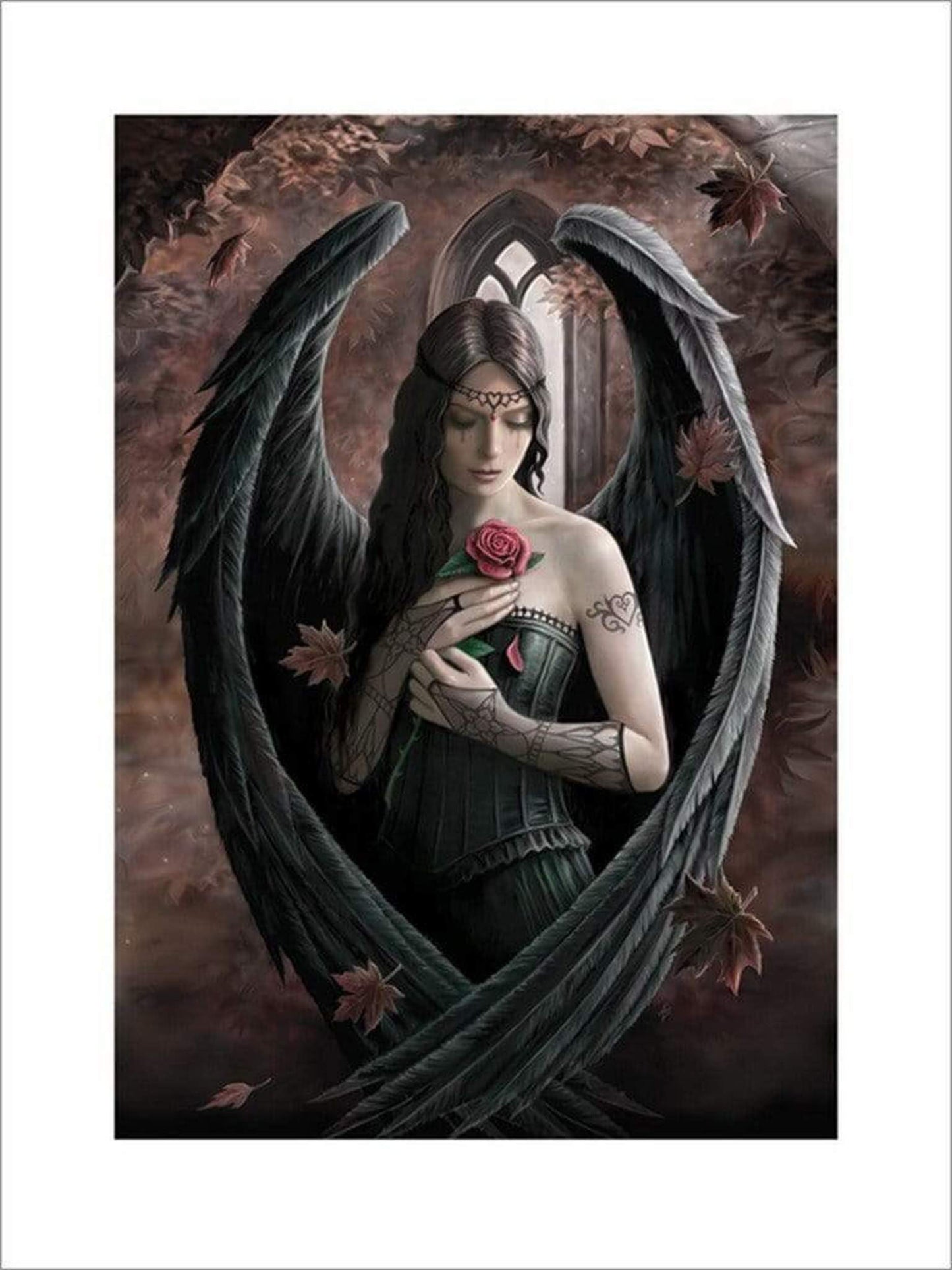 Kunstdruck Anne Stokes Angel Rose 60x80cm