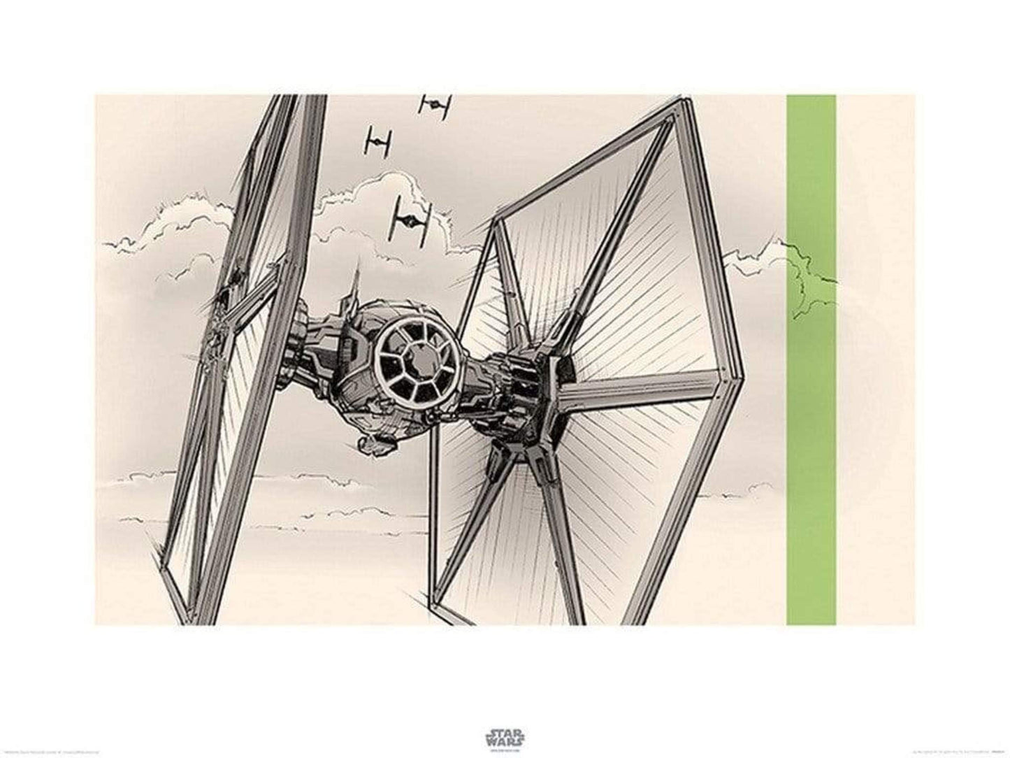 Kunstdruck Star Wars Episode VII TIE Fighter Pencil Art 80x60cm