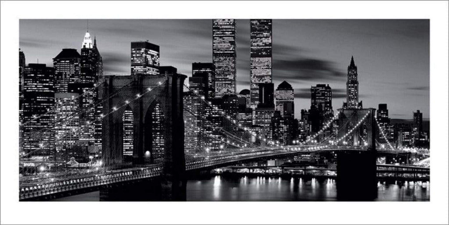 Kunstdruck Brooklyn Bridge Black and White 100x50cm