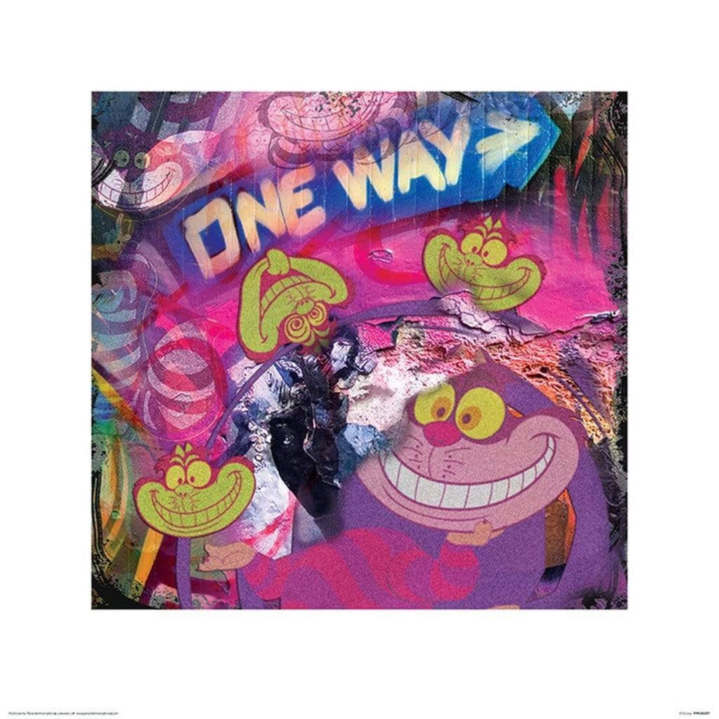Kunstdruck The Cheshire Cat Graffiti 40x40cm