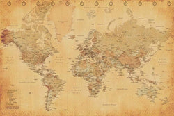 Poster Map World Vintage - Englisch - 91,5x61cm