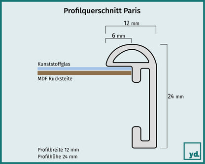 Posterrahmen 40x50cm Schwarz Matt Kunststoff Paris
