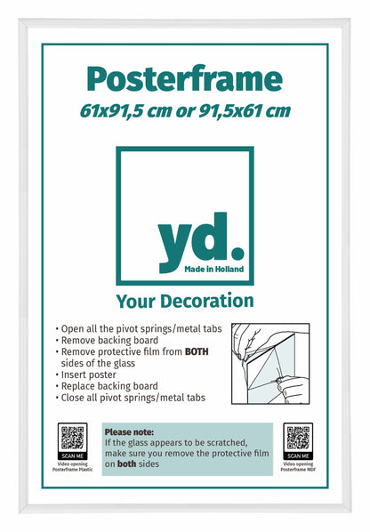 Posterrahmen 61x91,5cm Weiss Hochglanz Kunststoff Paris