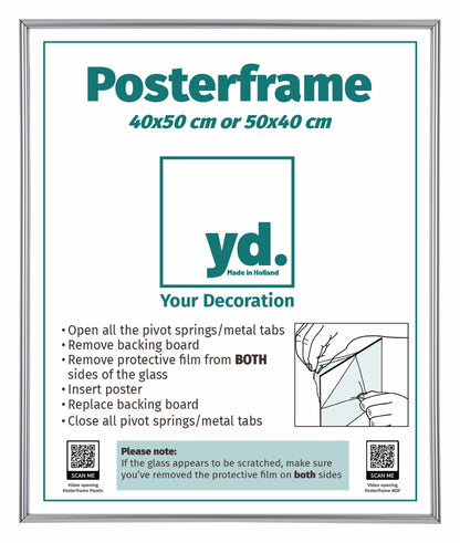 Posterrahmen 40x50cm Silber Hochglanz Kunststoff Paris